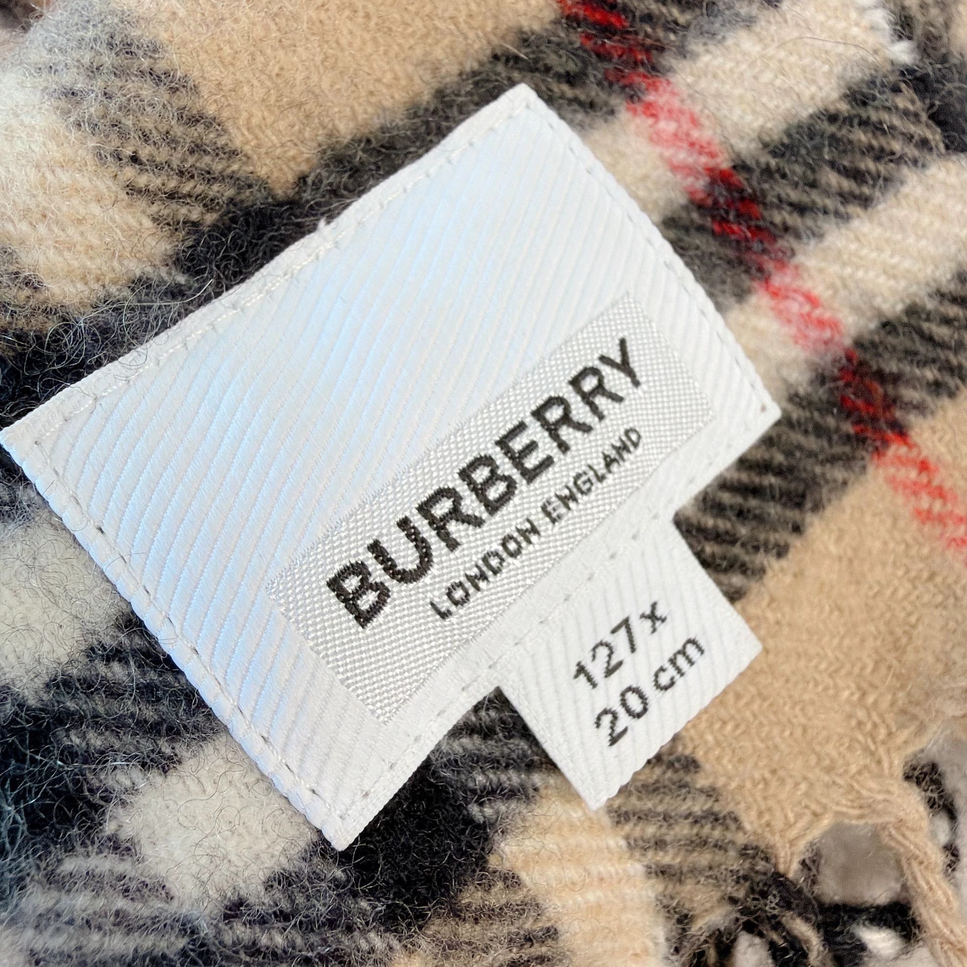 Burberry Burberry Narrow Check Cashmere Scarf 8129 Size ONE SIZE - 7 Thumbnail