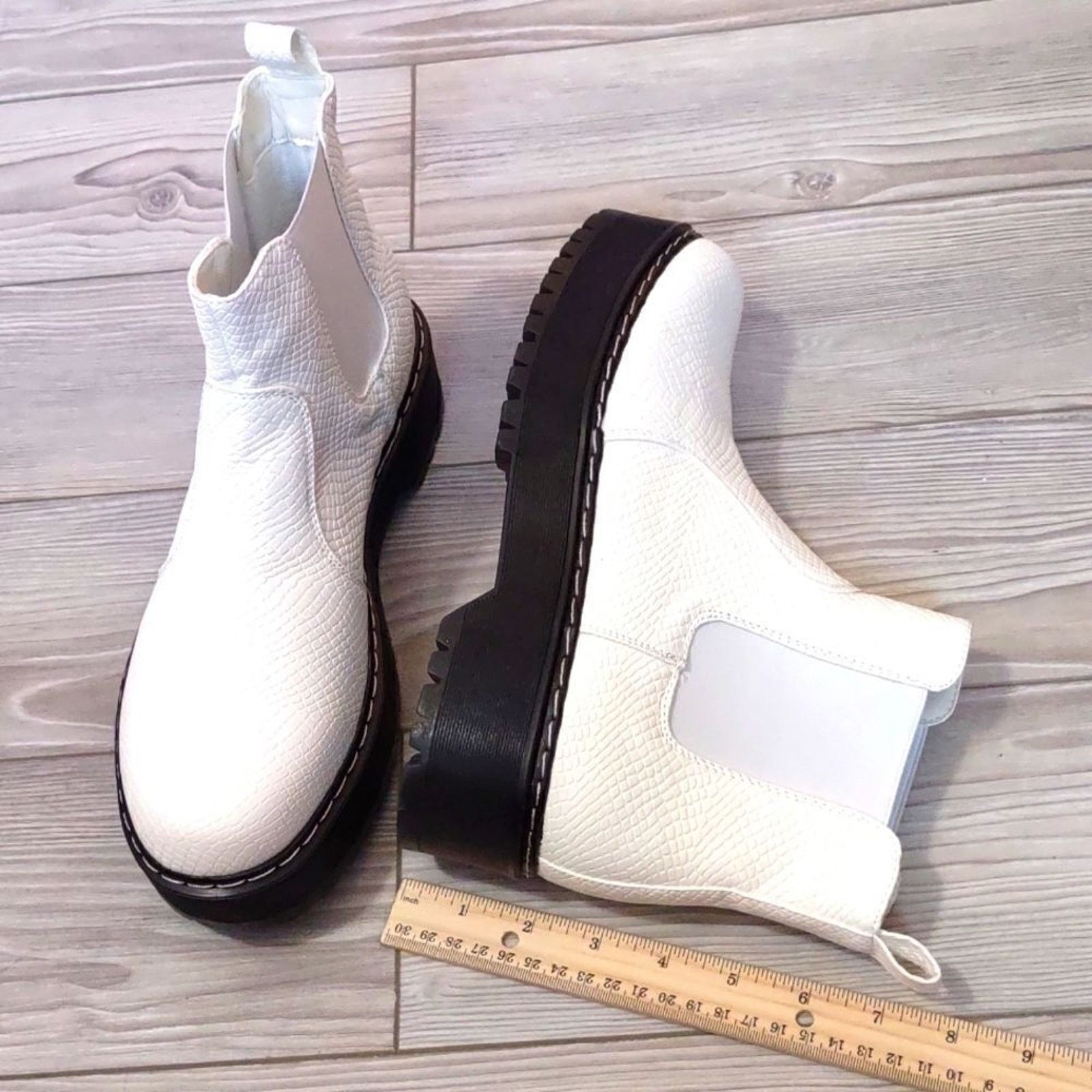 Other (80-4070) Katliu Women's Platform Ankle Boots Chelsea Sz 9 Size US 9 / IT 39 - 3 Thumbnail