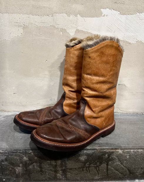 Number (N)ine Number (N)ine 2002AW “George” Era Suede Panel Leather Boots Size US 5.5 / EU 38 - 4 Thumbnail