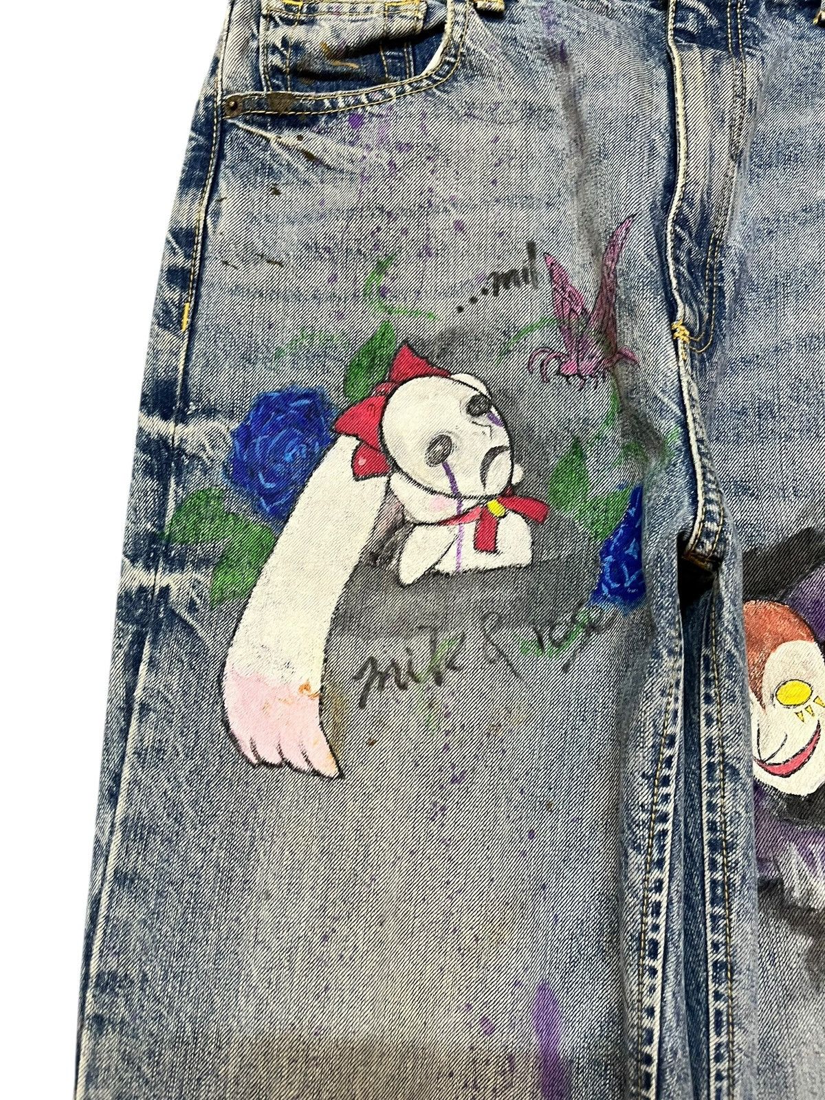 GU Vintage GU Sketch Drawing Faded Denim Size US 30 / EU 46 - 3 Thumbnail