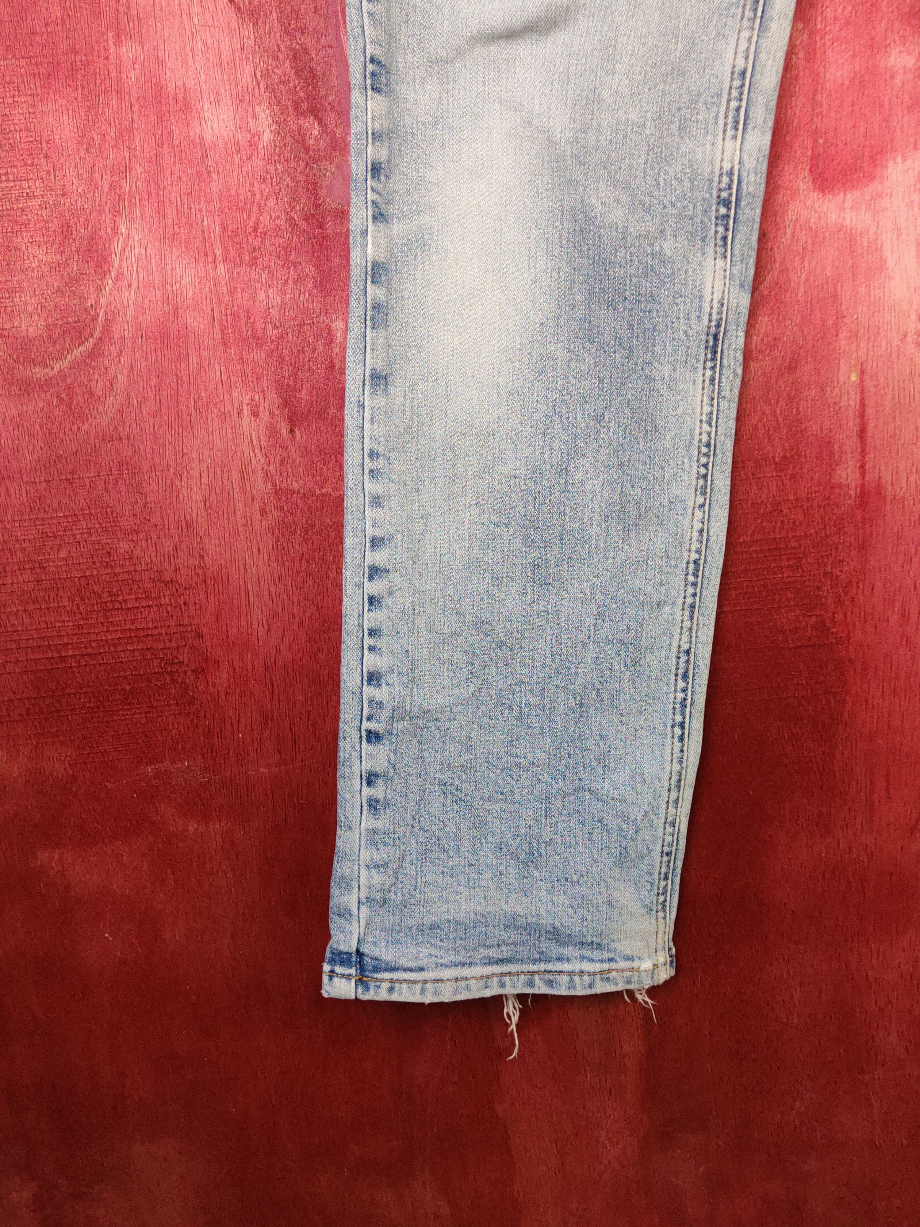 Japanese Brand Wrangler Blue Faded Distressed Ripped Jeans #S1703 Size US 31 - 4 Thumbnail