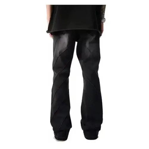 Japanese Brand × Jean Black Striped Stacked Denim Jeans Size US 32 / EU 48 - 2 Thumbnail