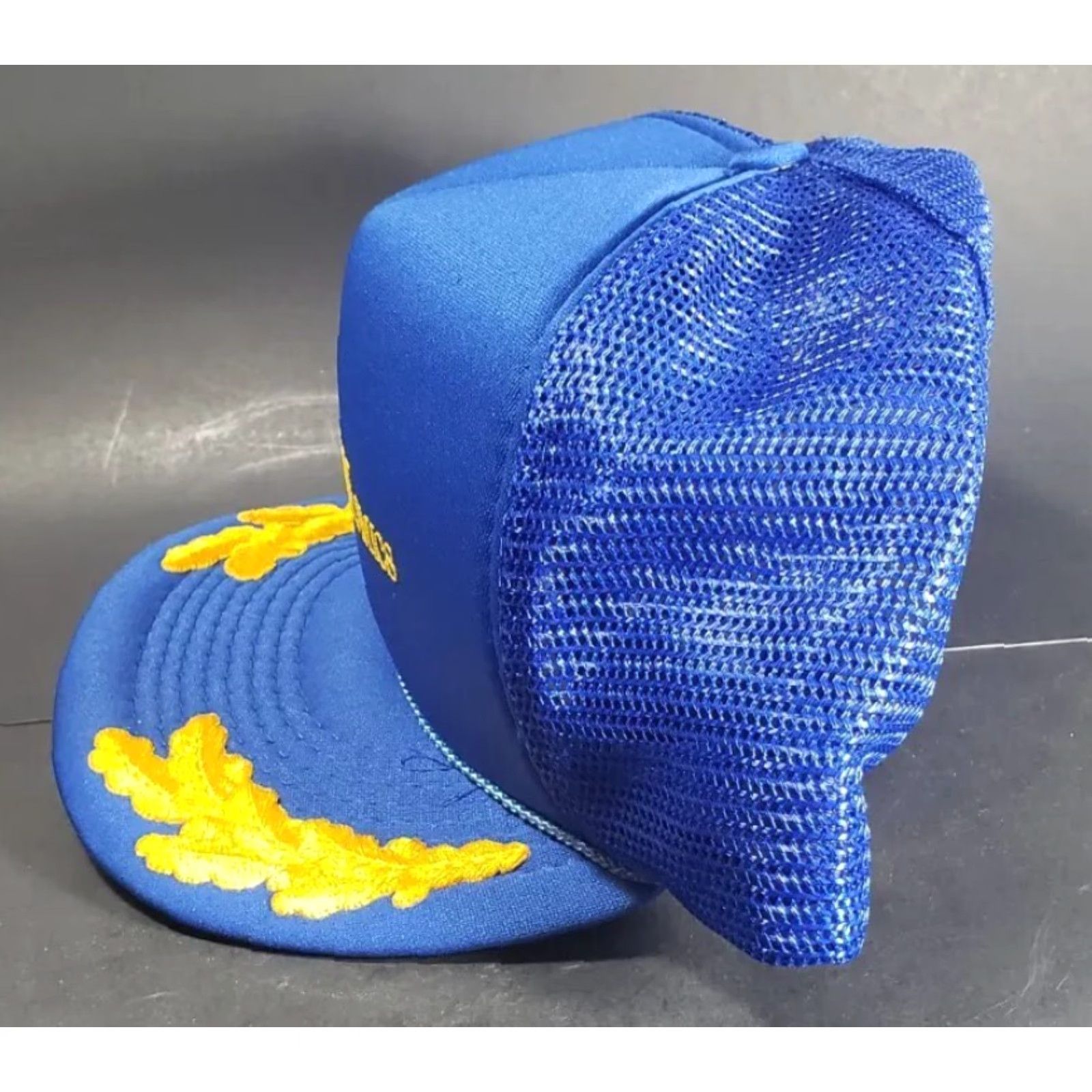 Vintage VTG Coop Swine Environomics Blue Hat Snapback Cap Rope Gold Oak Leaves Work Trucker Hat Adjustable Mens USA Style Summer Fall Spring Size ONE SIZE - 7 Thumbnail
