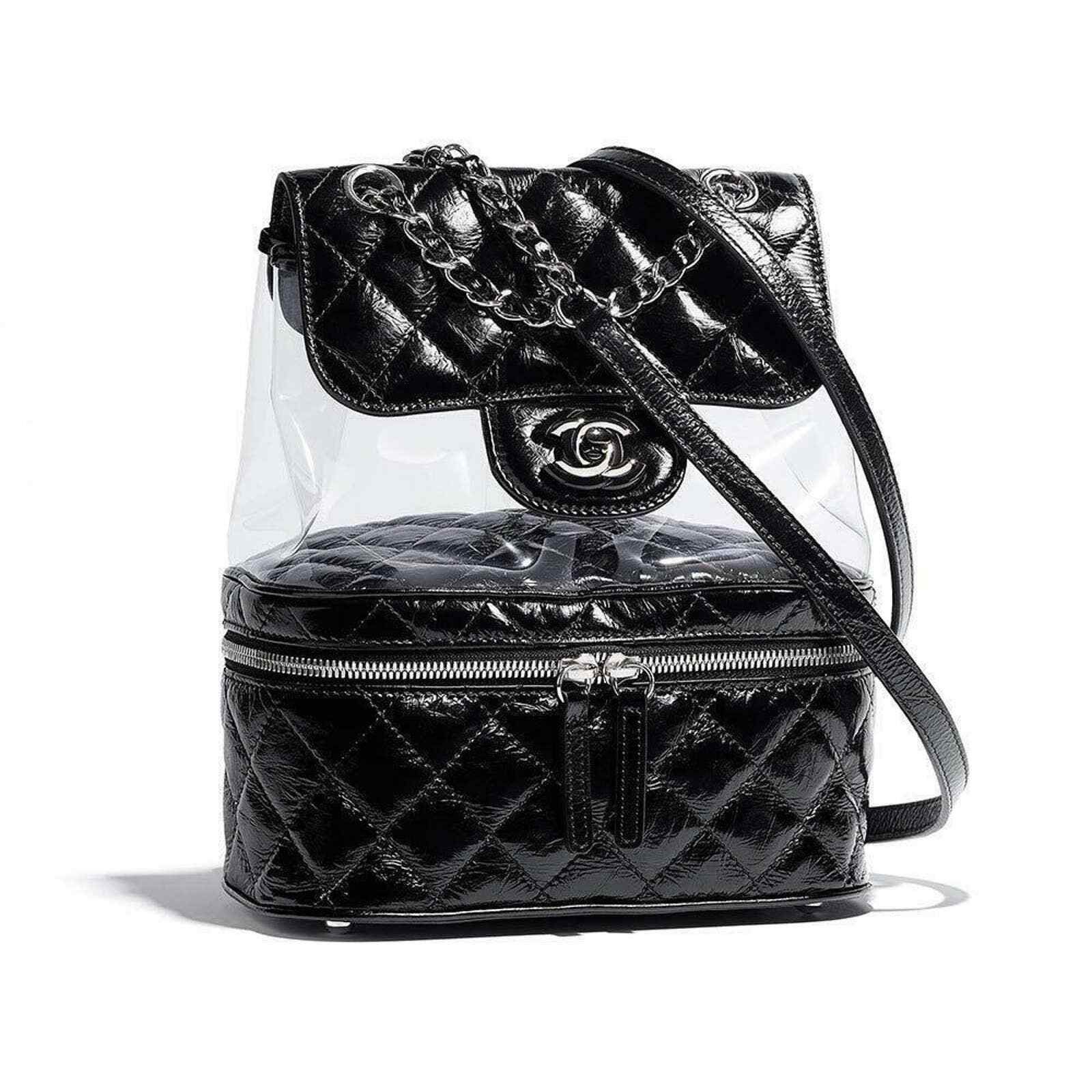 Chanel Chanel Calfskin PVC Quilted Large Silver Chain Shoulder Bag Size ONE SIZE - 3 Thumbnail