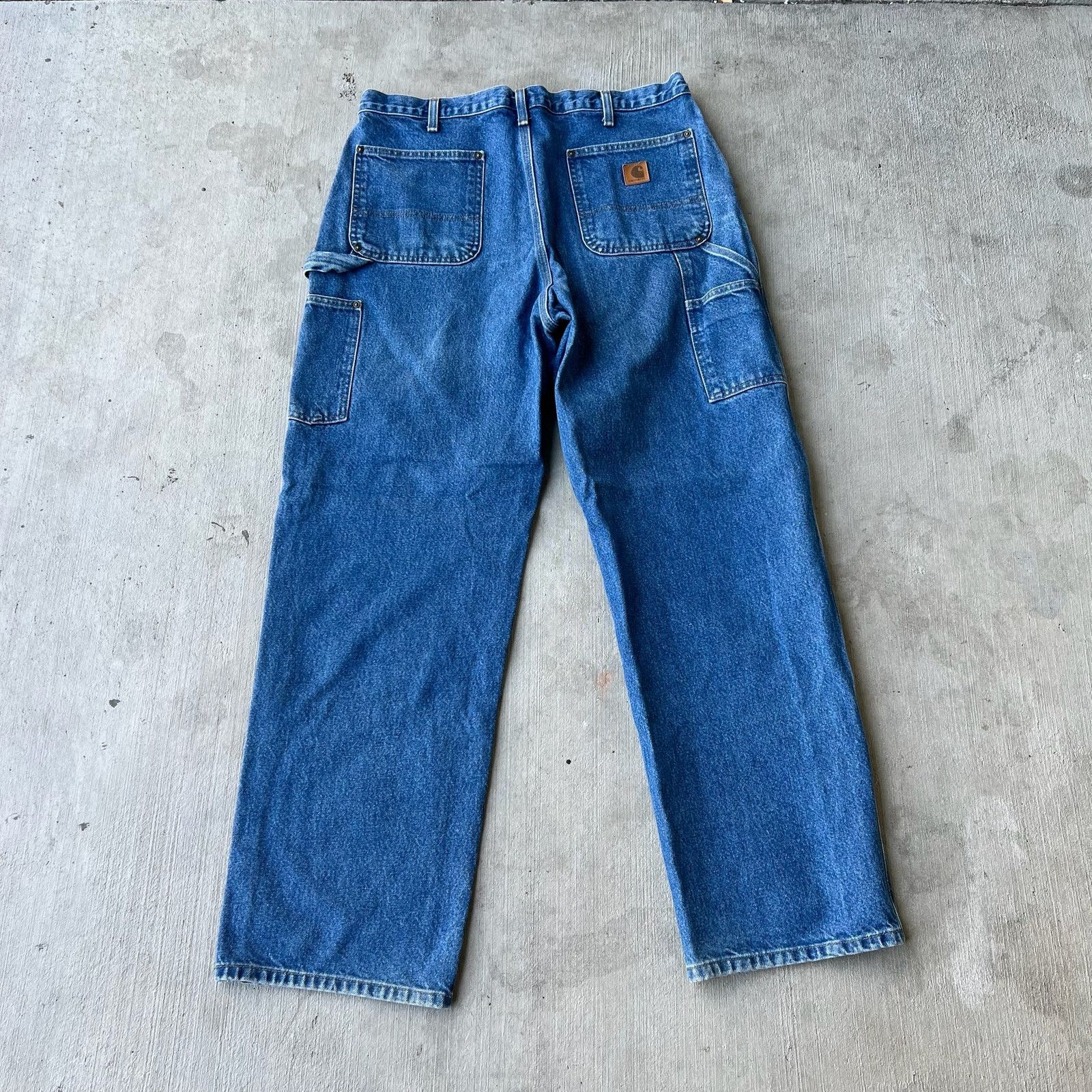 Carhartt × Vintage Carhartt denim blue jean double knee work carpenter pants Size US 35 - 5 Thumbnail