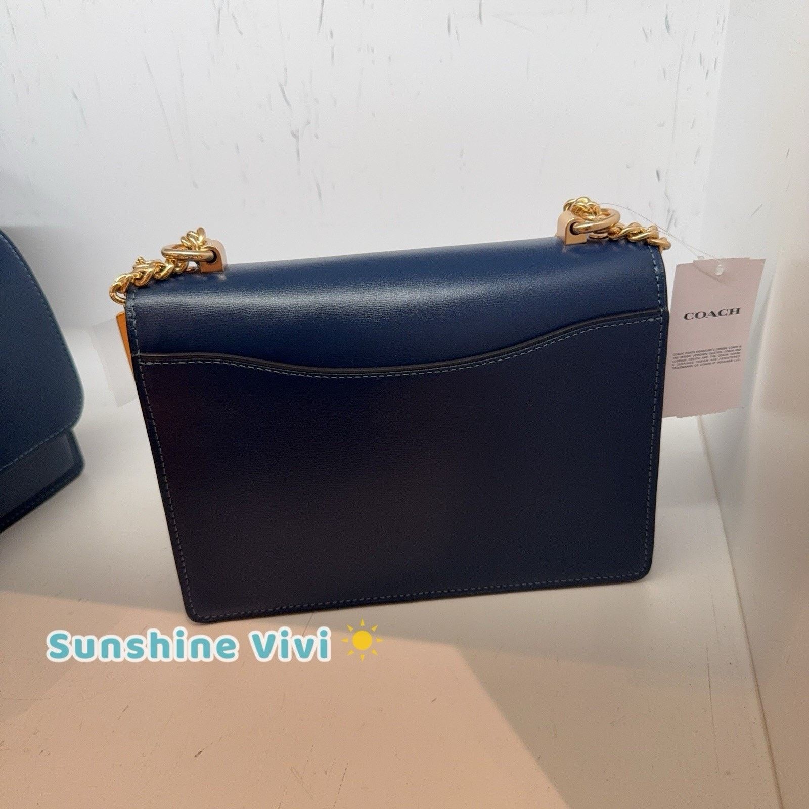 Coach NWT Coach Klare Crossbody Chain Bag Leather CBI97 Deep Blue Size ONE SIZE - 7 Thumbnail