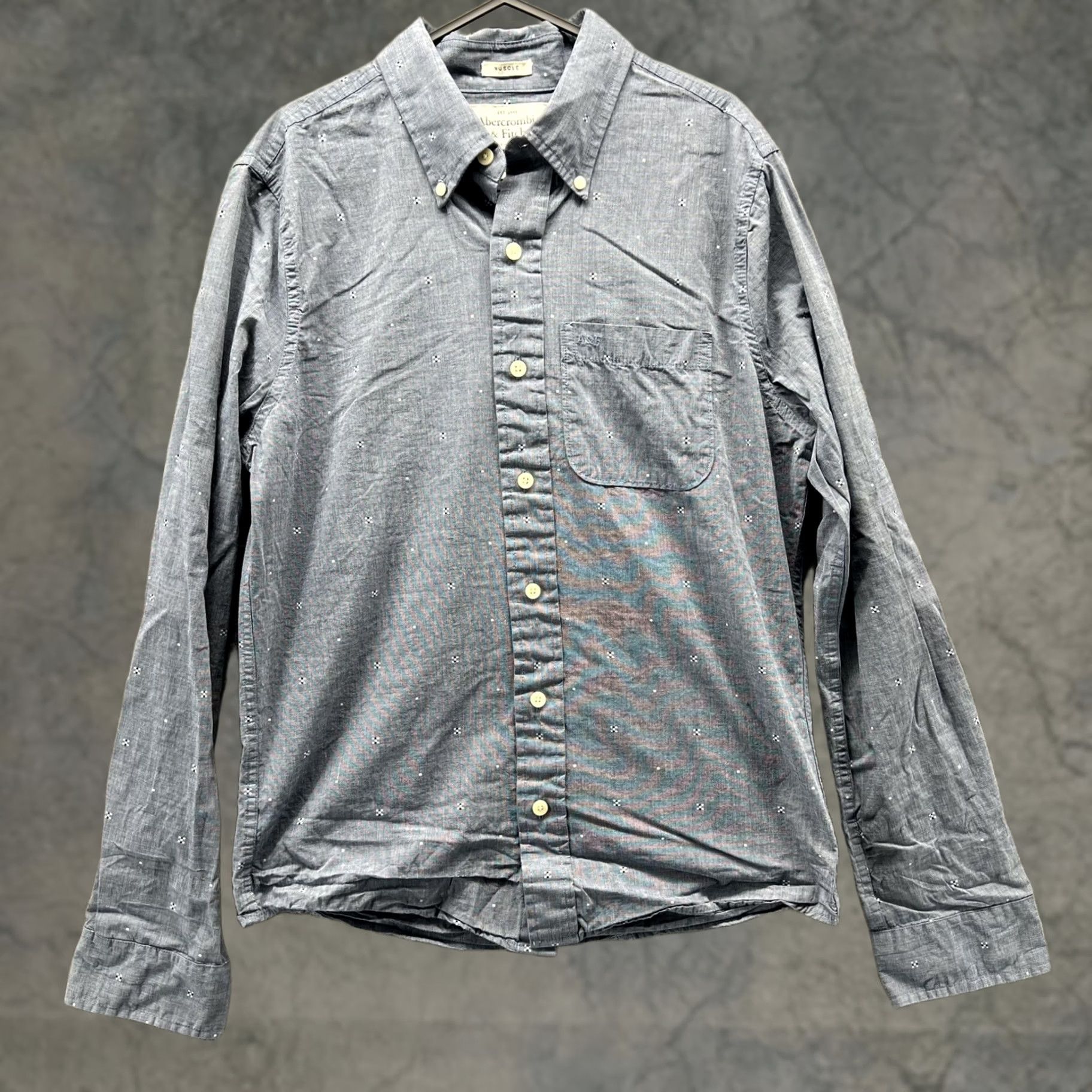 Abercrombie & Fitch Abercrombie & Fitch Shirt Mens Small Gray Muscle Fit Long Sleeve Button Down Size US S / EU 44-46 / 1 - 1 Thumbnail