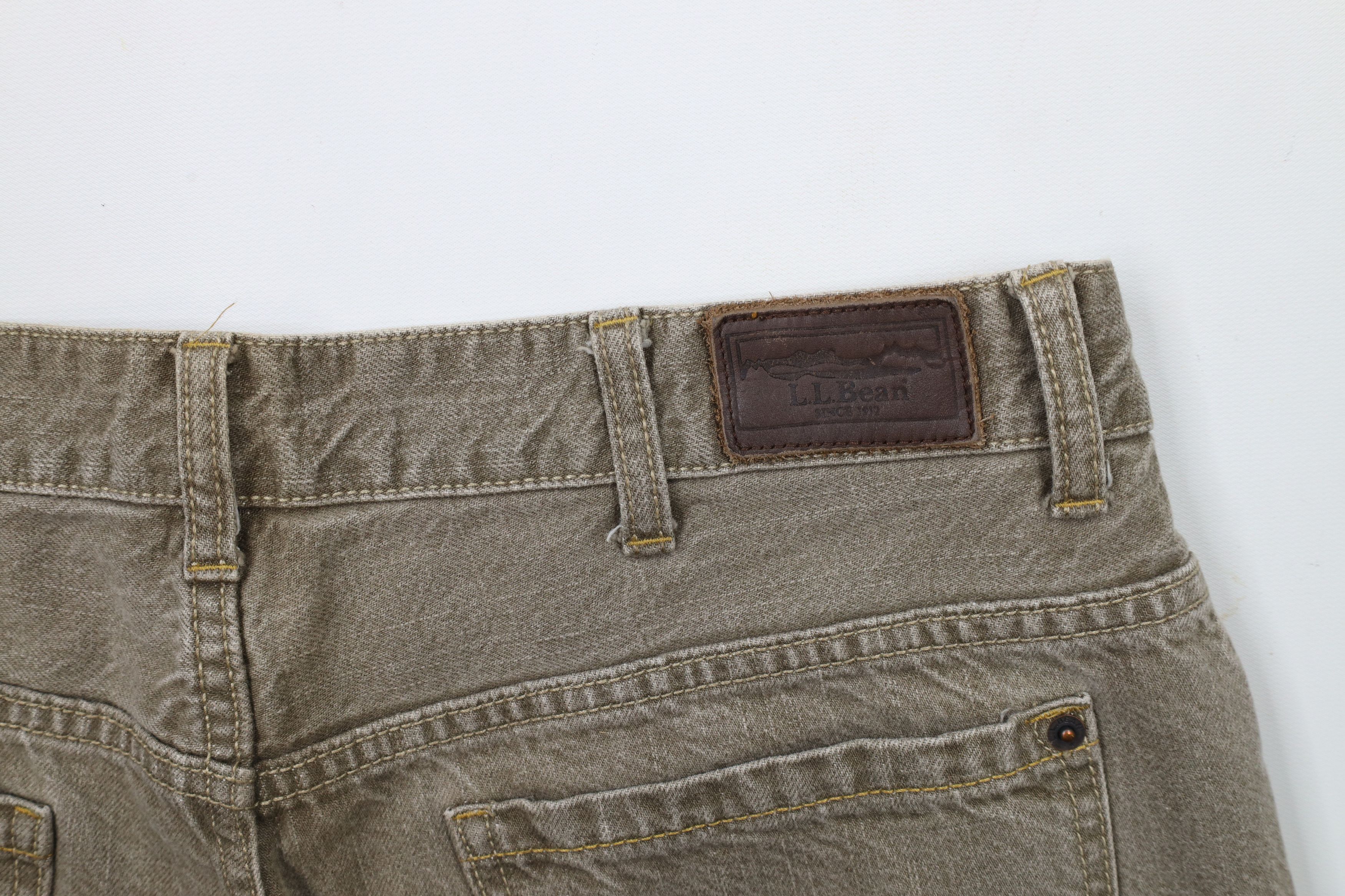 L.L. Bean × Vintage Vintage 90s LL Bean Fit Wide Leg Denim Jeans Beige Cotton Size US 34 / EU 50 - 13 Thumbnail