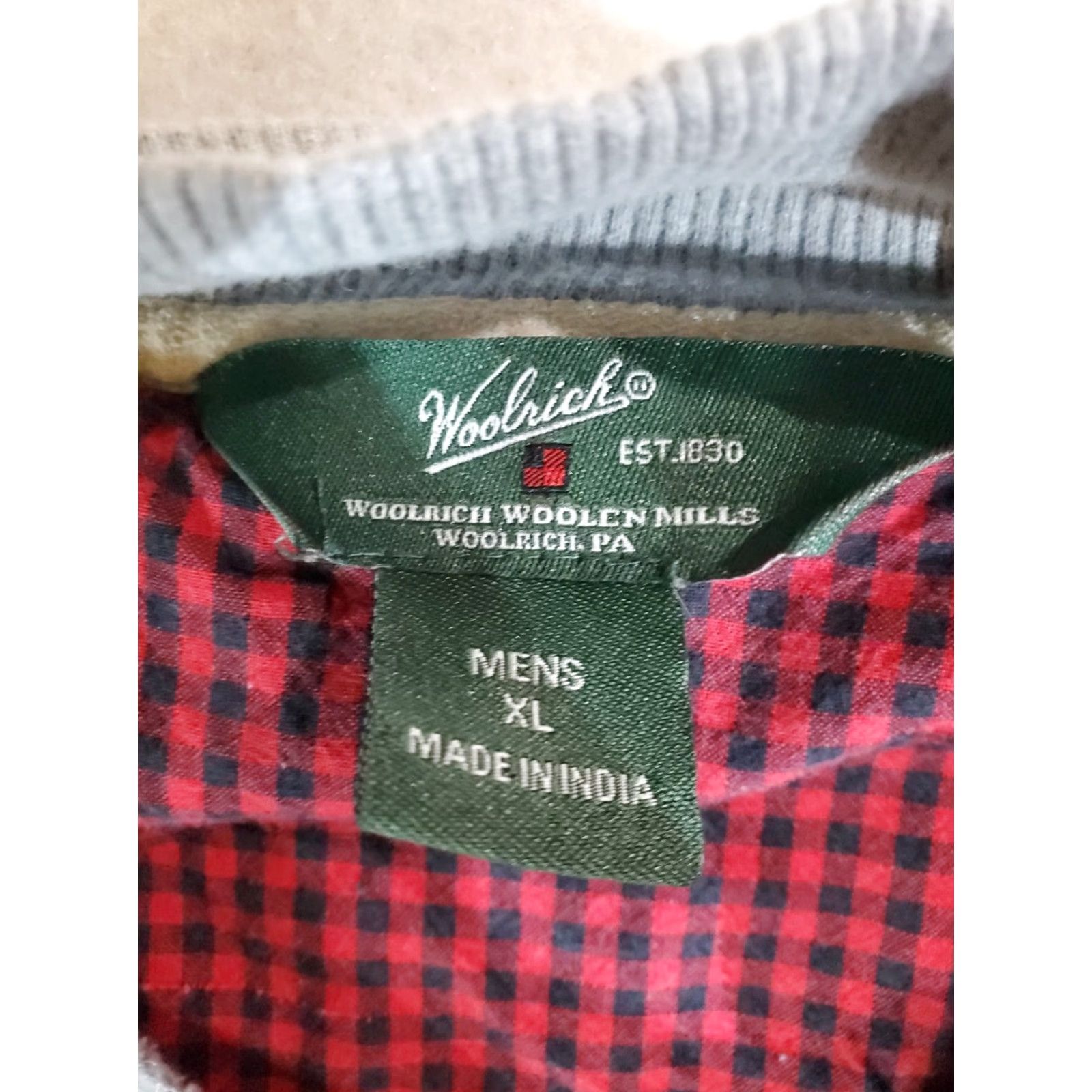 Vintage Woolrich Classic Mens XLARGE Gray 1/4 Zip Elbow Patches Pullover Sweatshirt Size US XL / EU 56 / 4 - 3 Thumbnail