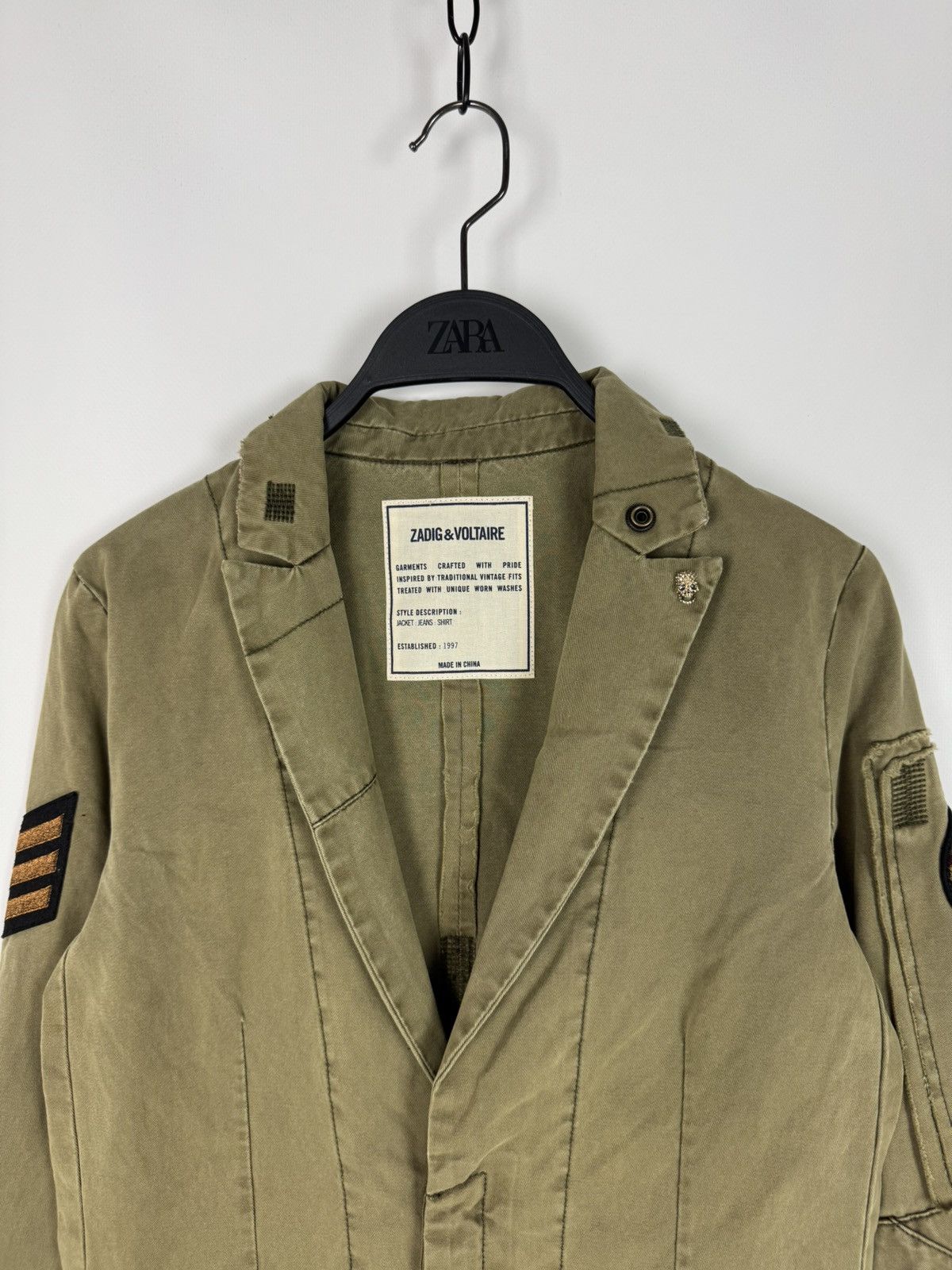 Zadig & Voltaire NWT Zadig&Voltaire Virginia Grunge Perm Khaki Jacket Size XS / US 0-2 / IT 36-38 - 4 Thumbnail