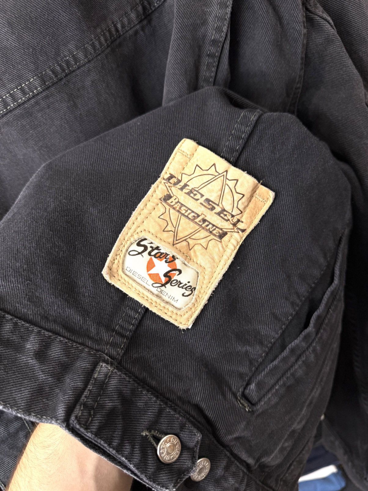 Diesel 💥Rare! Vintage Diesel Denim Jacket Archive Leather Patch Size US XXL / EU 58 / 5 - 4 Thumbnail