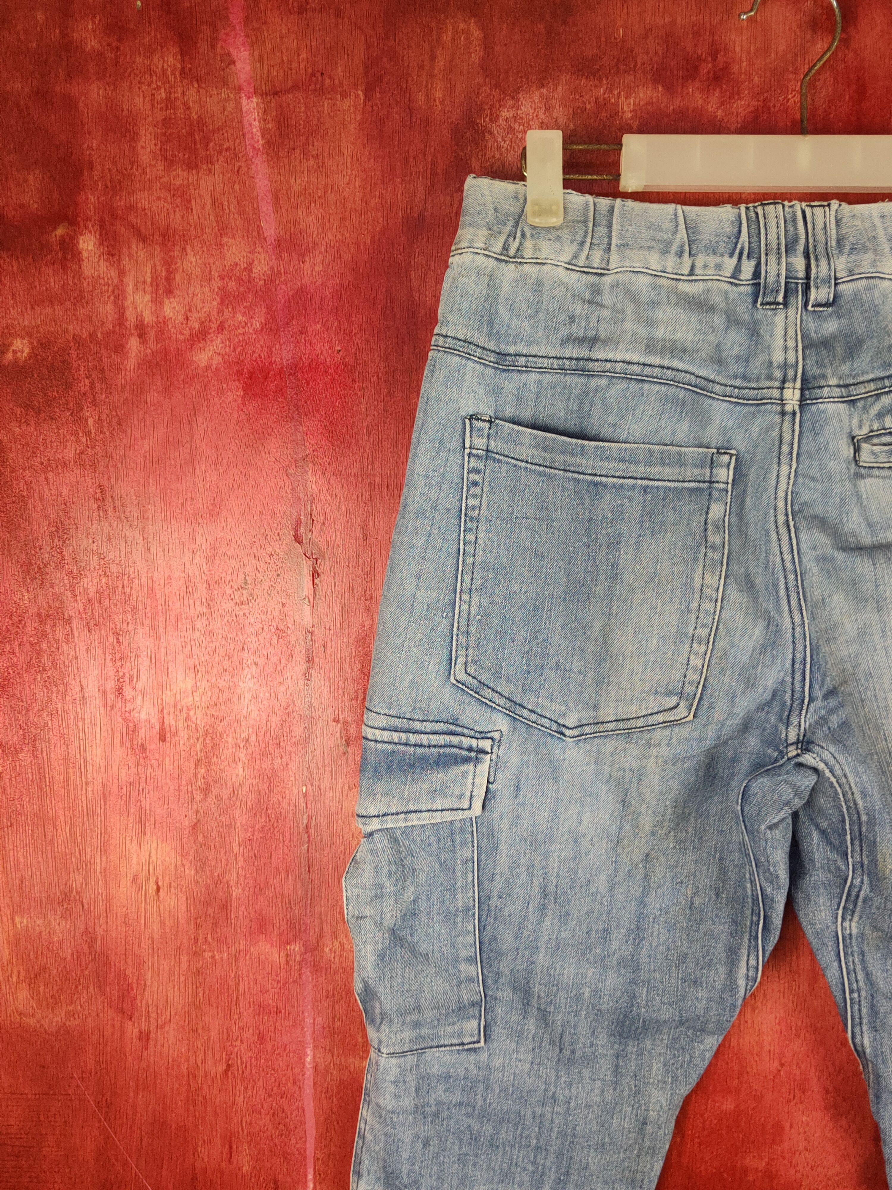Japanese Brand Oilcake Blue Distressed Multipocket Jogger Jeans #S1879 Size US 30 / EU 46 - 8 Thumbnail