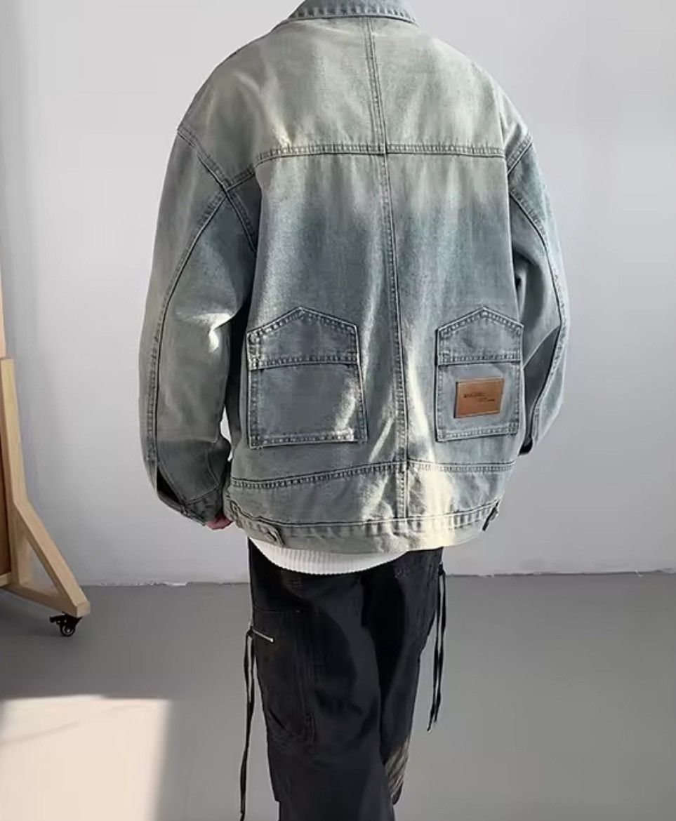 Japanese Brand Wash Blue Denim Jacket - Classic Button-Up Distressed Size US XXL / EU 58 / 5 - 9 Thumbnail