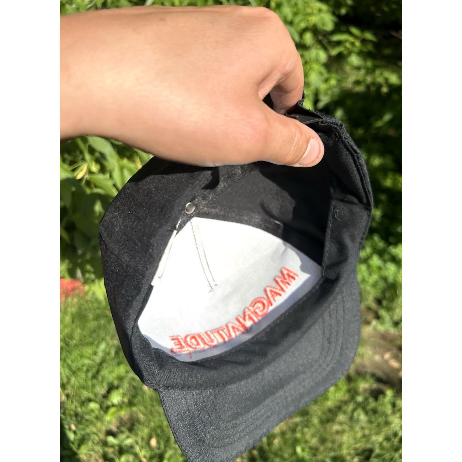 Vintage VINTAGE SnapBack Magnatude Magna cigarettes promo hat cap black adjustable Mens Snapback Cap Size ONE SIZE - 6 Thumbnail
