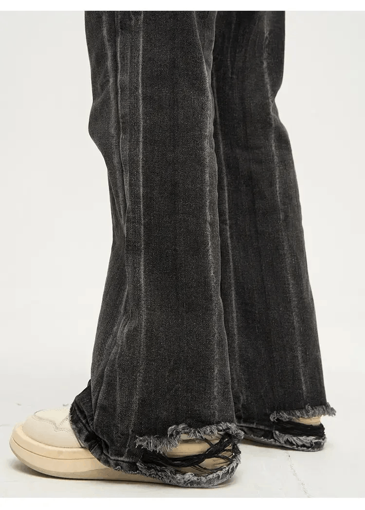 Japanese Brand × Vintage Baggy streetwear y2k flared ripped jeans pants wide leg Size US 32 / EU 48 - 6 Thumbnail