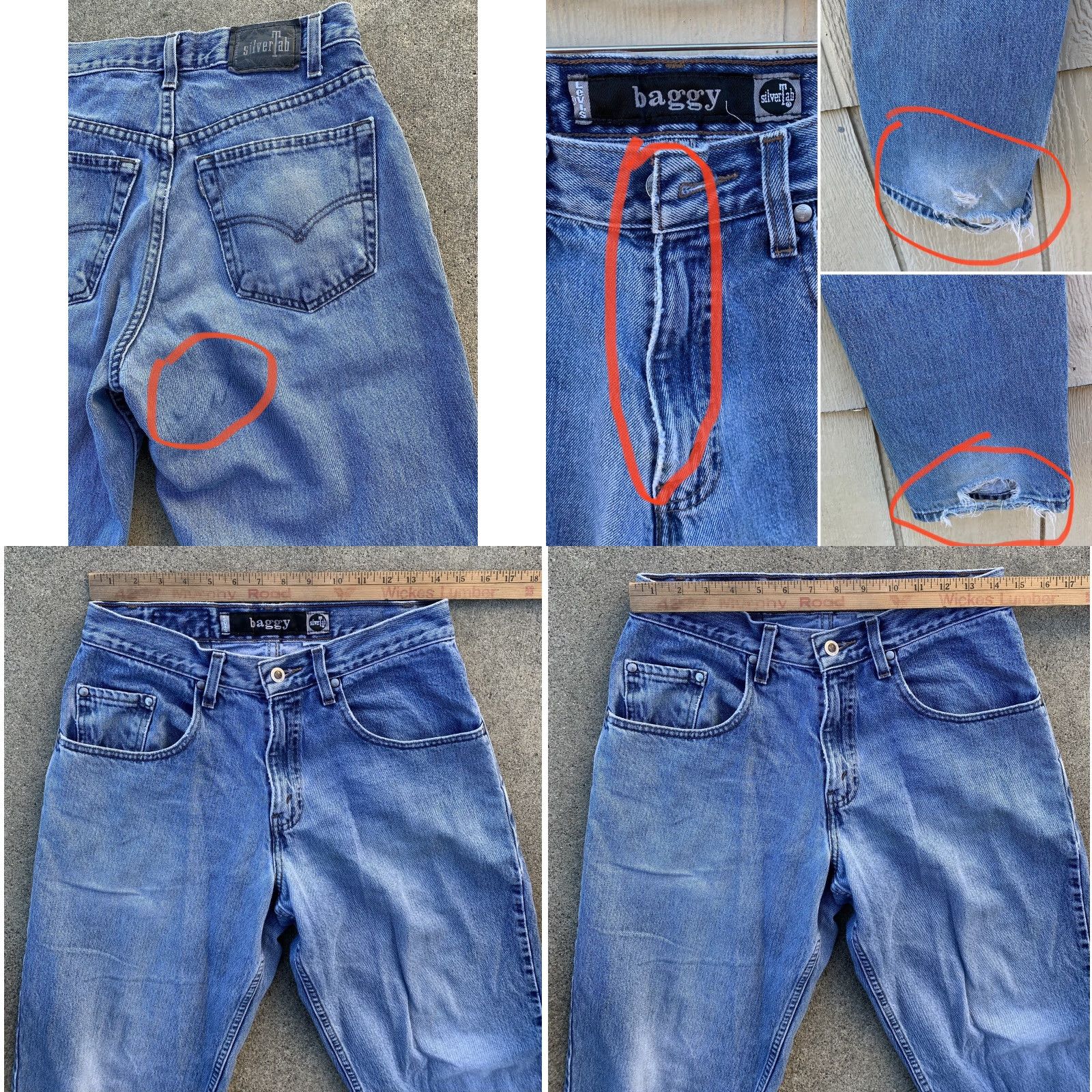 Levi's VINTAGE Levi's Silvertab Baggy Jeans 31 Inseam 30 1/4 in Waist 39 1/4 in Rise 11 1/2 in 90s Men Jeans Blue Cotton Denim Relaxed 5-Pocket Levi's Mens Size US 31 - 11 Thumbnail