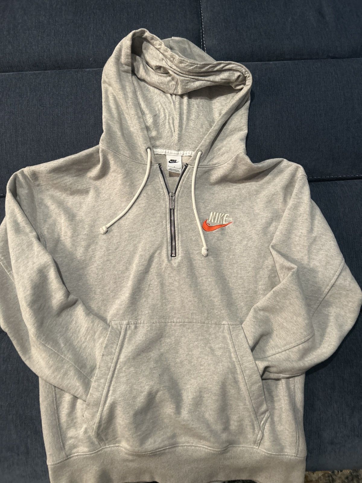 Nike Vintage Nike style grey quarter zip hoodie Size US L / EU 52-54 / 3 - 1 Thumbnail
