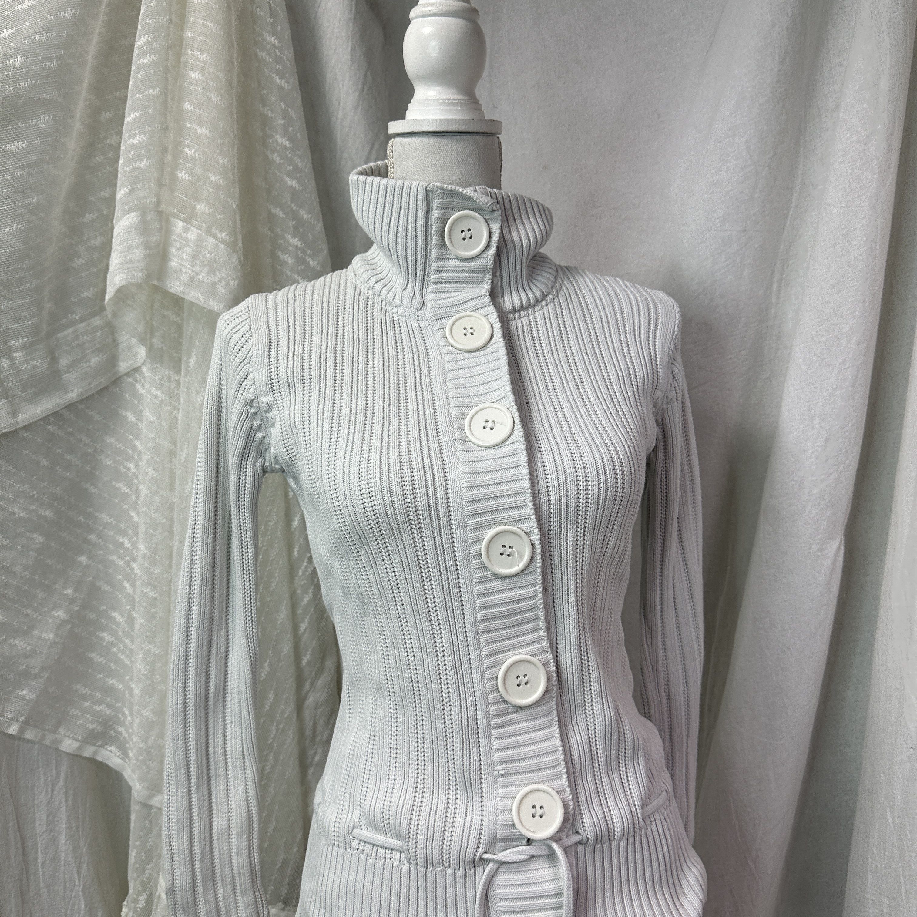 Vintage Vintage Avant Garde Cottage Ribbed Button Up Sweater Y2K Size S / US 4 / IT 40 - 7 Thumbnail
