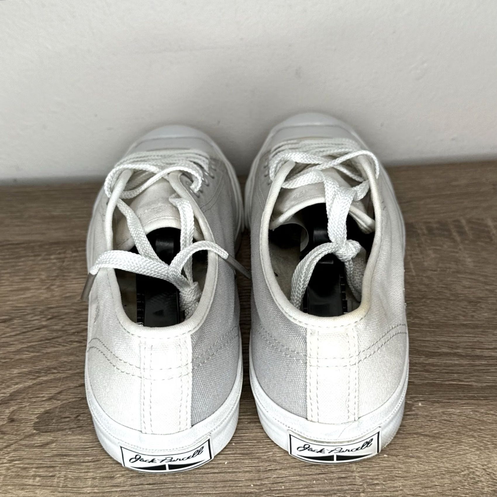 Converse Converse Jack Purcell Low White Gray Canvas Sneakers Mens 7 Womens 8.5 Size US 9 / IT 39 - 4 Thumbnail