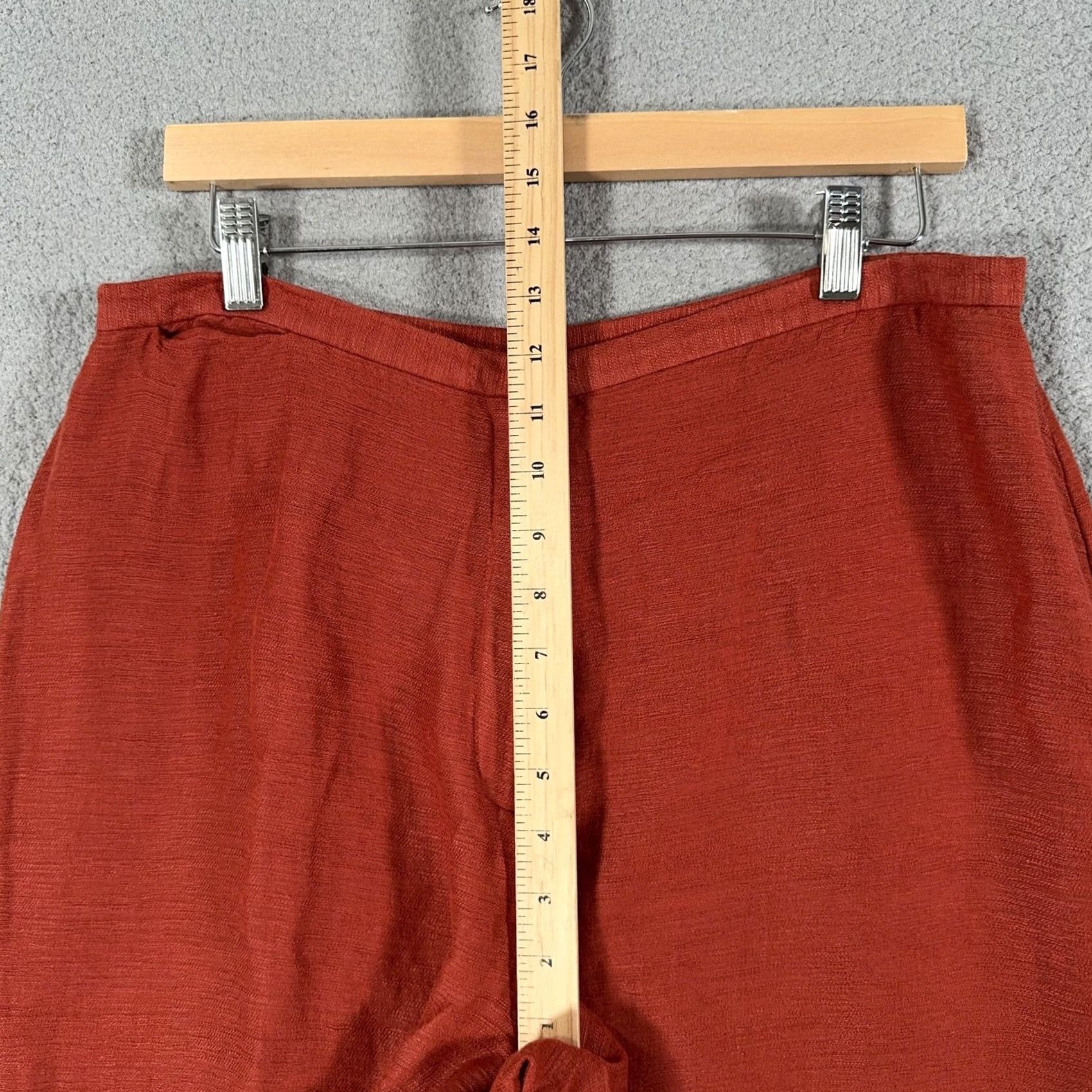 Eileen Fisher Eileen Fisher Pants Women's Large Burnt Orange Linen Blend Cropped Wide Leg Relaxed Pull On Casual Size 36" / US 14 / IT 50 - 7 Thumbnail