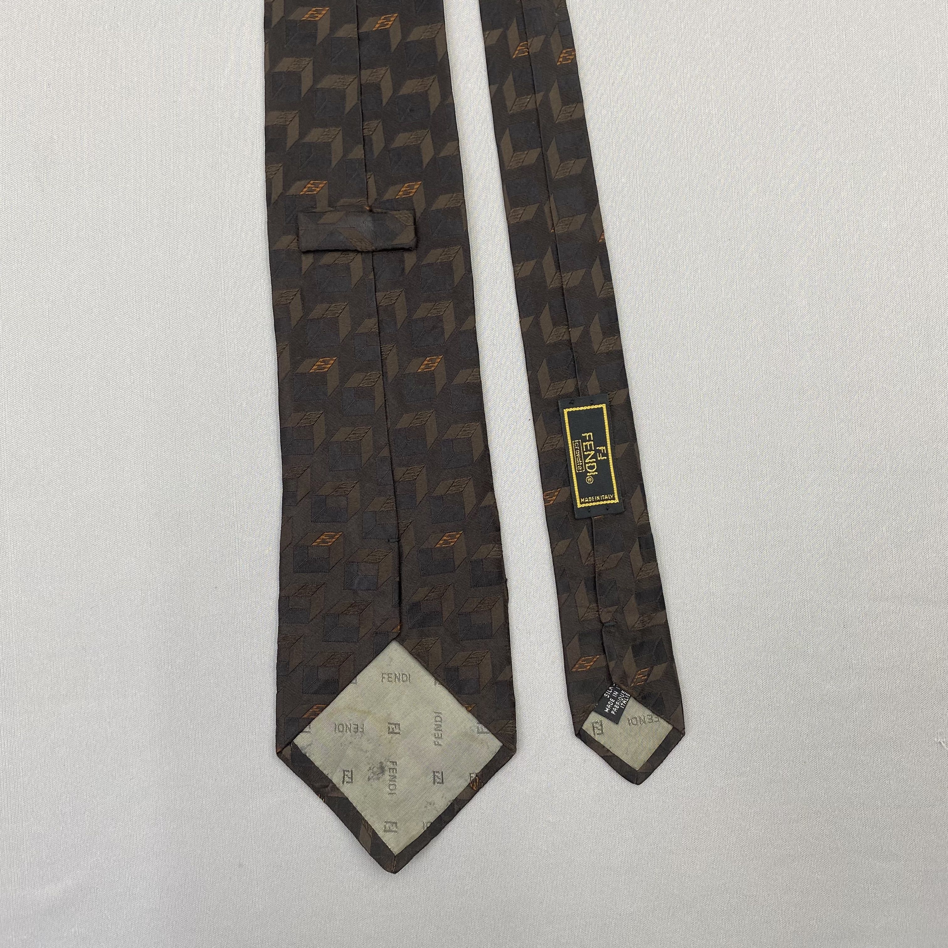 Fendi Vintage Fendi SILK Necktie Cravate Pure Silk Neck Tie Size ONE SIZE - 6 Thumbnail