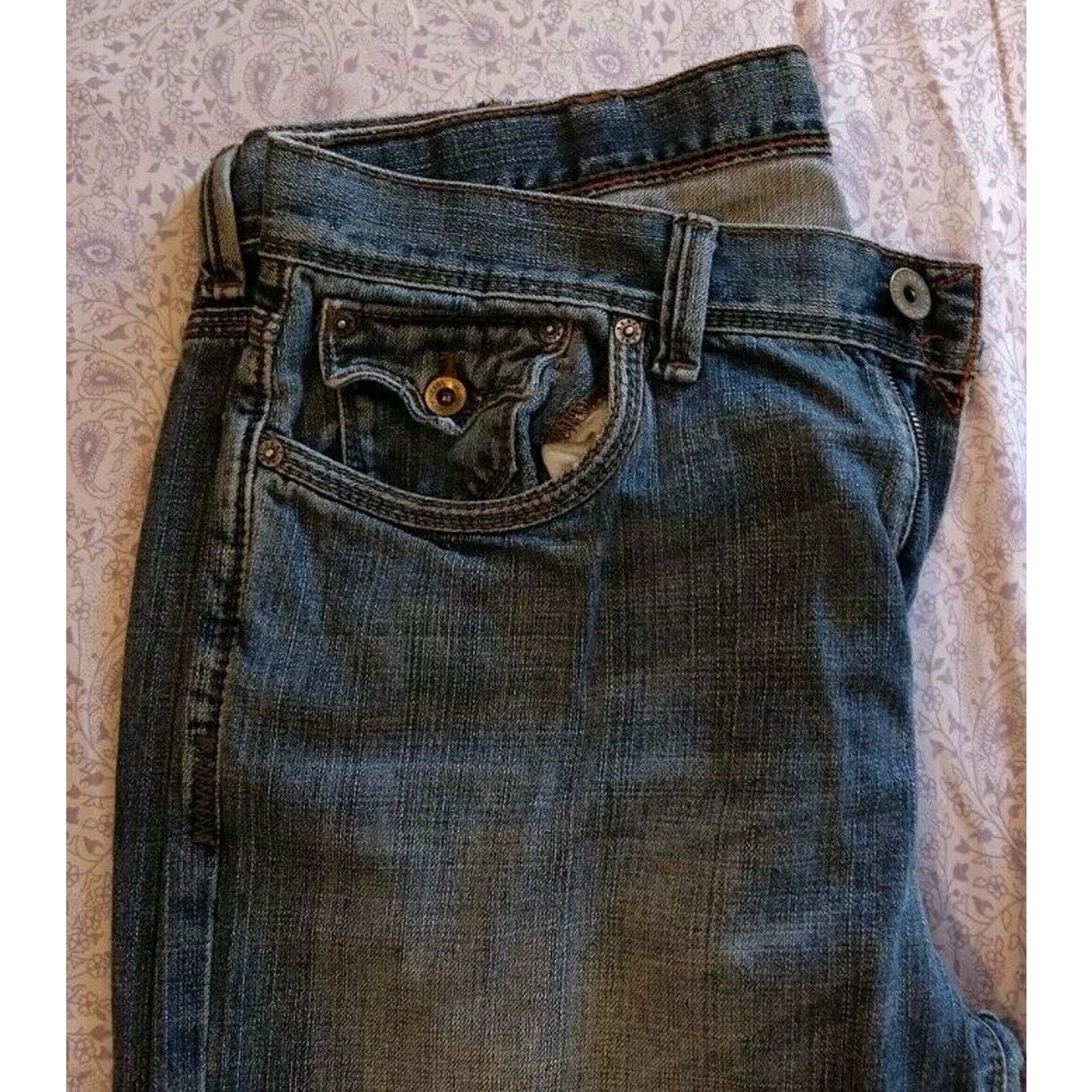 DKNY DKNY Jeans Mens Size 36x30 Distressed Straight Denim Blues Size US 36 / EU 52 - 2 Thumbnail