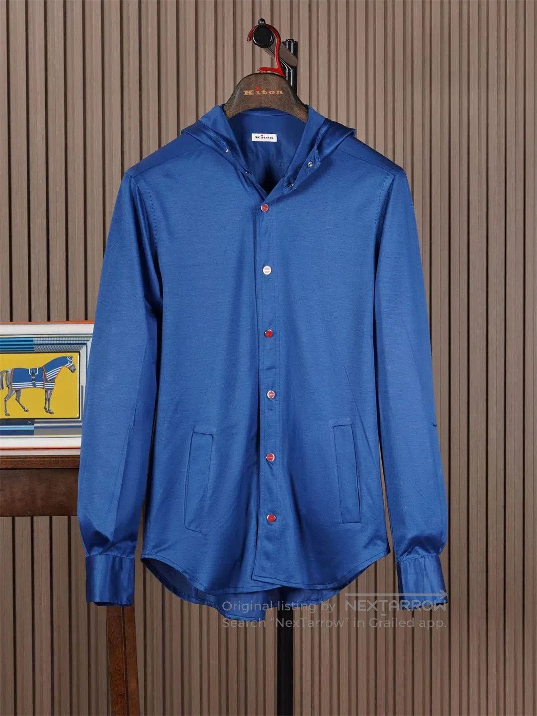 Kiton Kiton Blue Cotton Hooded Jacket. Size US S / EU 44-46 / 1 - 1 Thumbnail