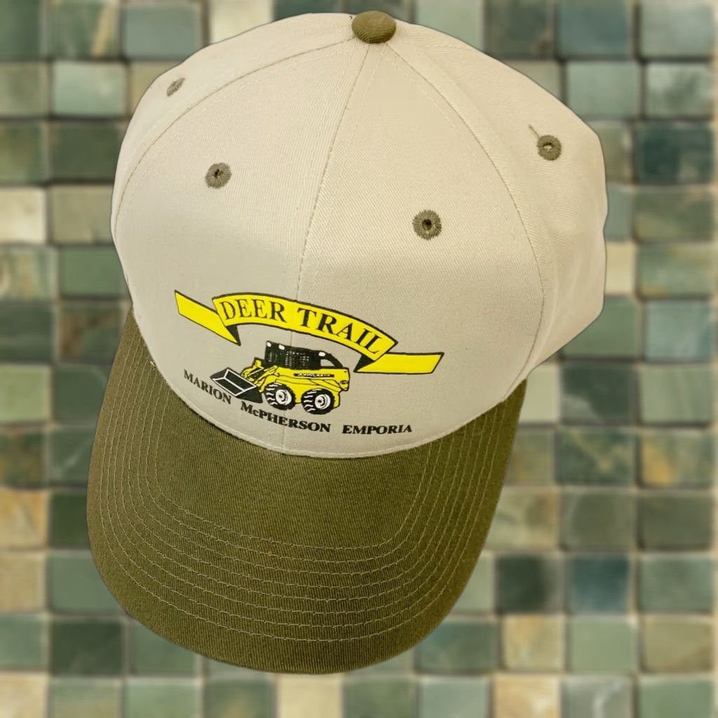 Vintage VINTAGE Deer Trail Implement Marion Emporia Kansas Strapback Dad Hat Cap New Size ONE SIZE - 1 Thumbnail