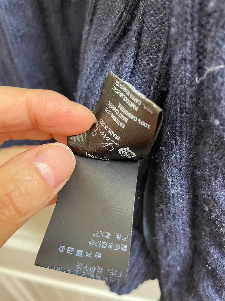 Loro Piana LORO PIANA Baby goat cashmere high collar lace zipper knit Size US L / EU 52-54 / 3 - 4 Thumbnail