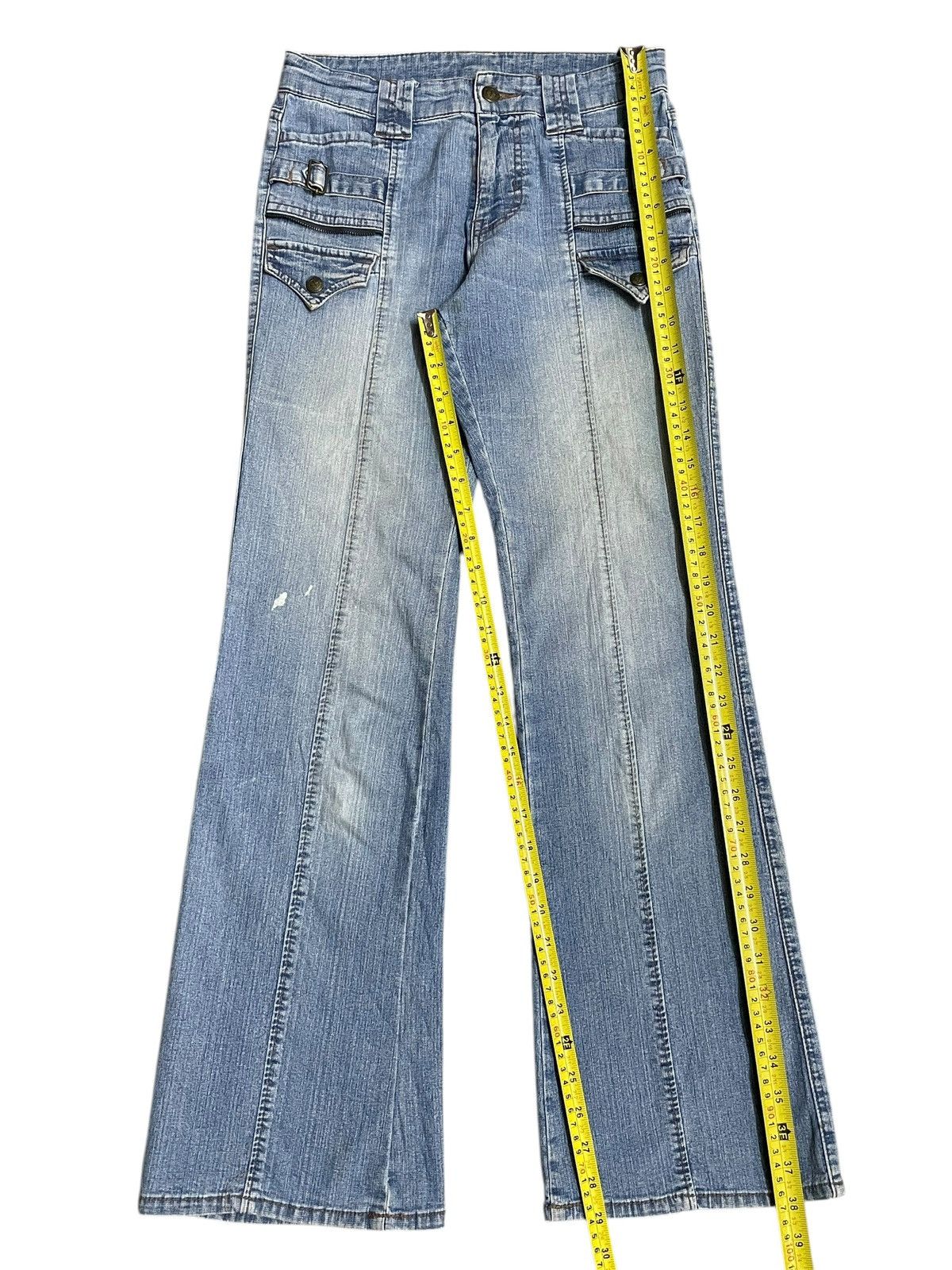 Japanese Brand Vtg Japanese Women’s Denim Punk Style Buckle Wide Leg Jeans Size 27" / US 4 / IT 40 - 16 Thumbnail