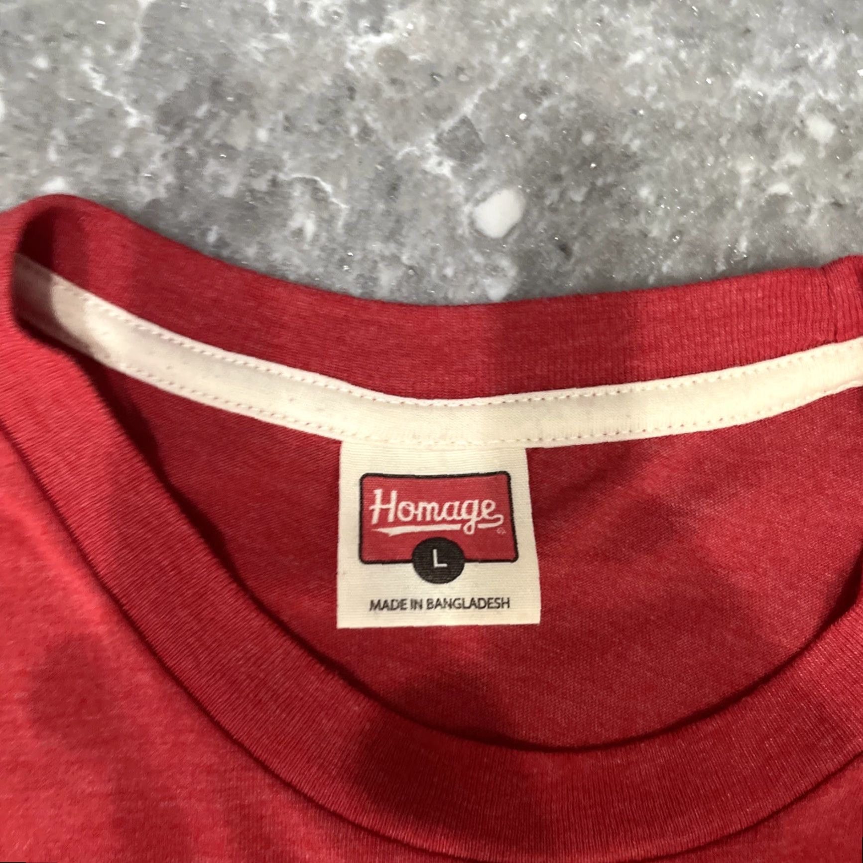 Vintage Homage T-Shirt Men Crew Neck Short Sleeve Red Size L Baseball Graphic Print USA Sports Jersey Cotton Polyester All Seasons Size US L / EU 52-54 / 3 - 4 Thumbnail