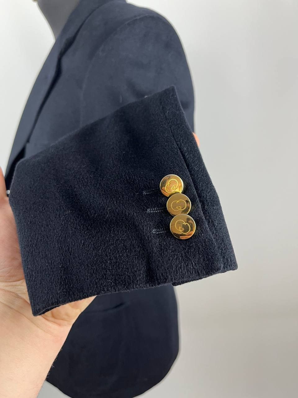 Gucci GUCCI Navy Blue Wool Blazer Gold Logo Buttons Size 48/50 Size 48L - 4 Thumbnail