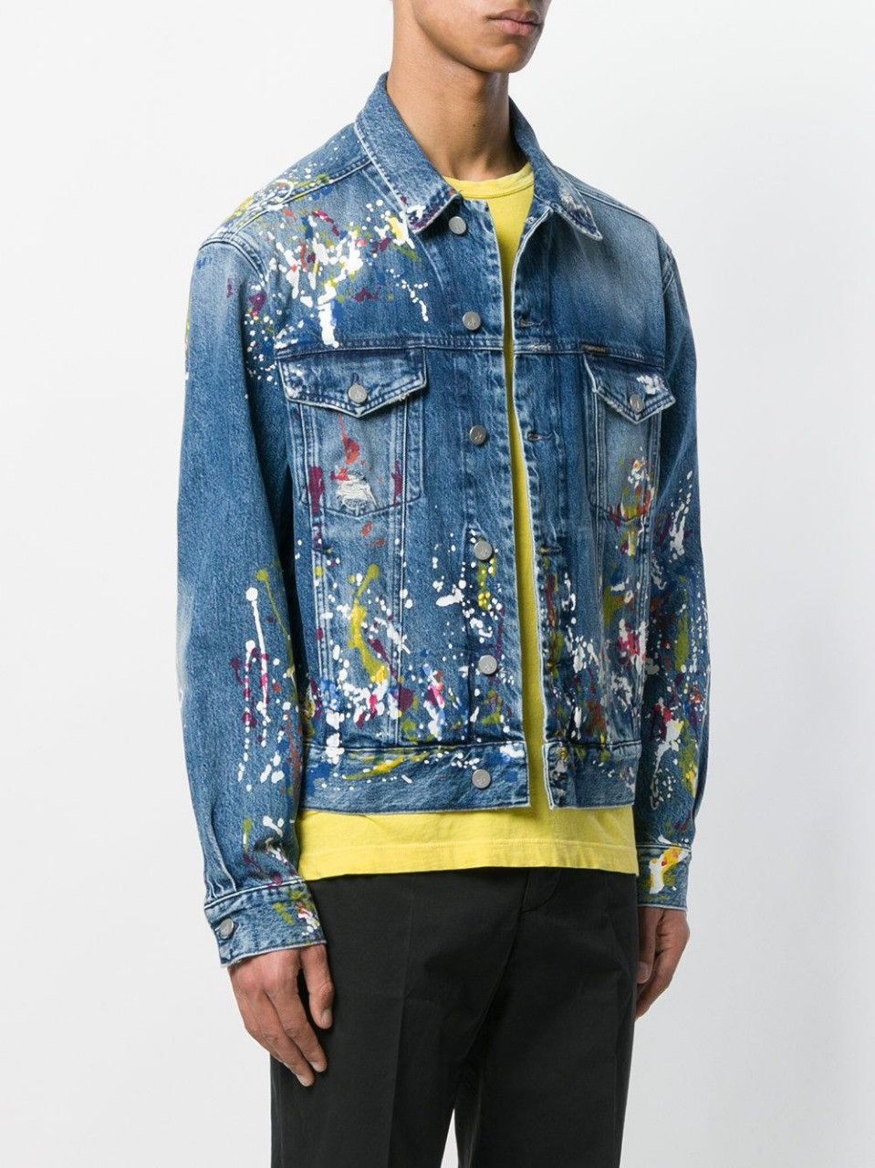 Calvin Klein Raf Simons Calvin Klein Jeans Paint Splatter Denim Jacket Grailed