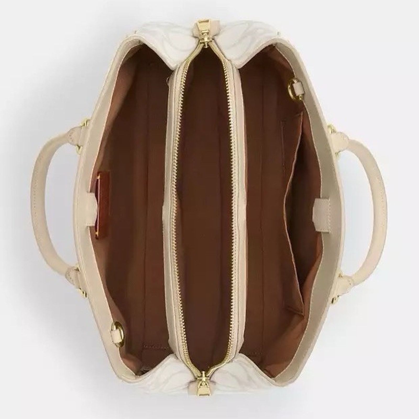 Coach NWT Coach Savannah Carryall Bag In Sketch Gold/Ivory CBH92 Size ONE SIZE - 9 Thumbnail