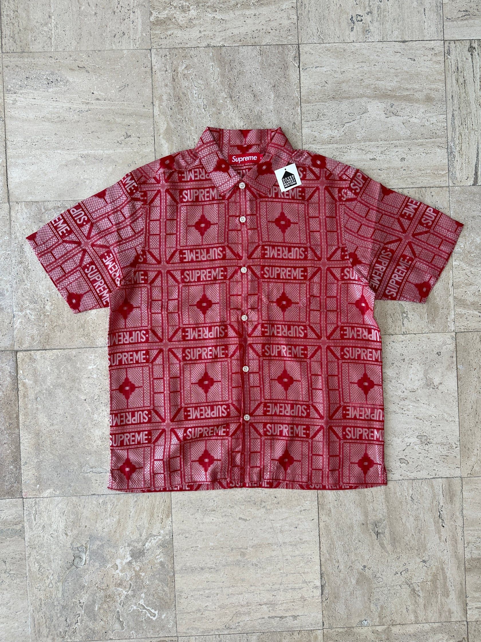 Supreme Supreme Red Hermes Tray Jacquard Logo Shirt Size US M / EU 48-50 / 2 - 1 Thumbnail