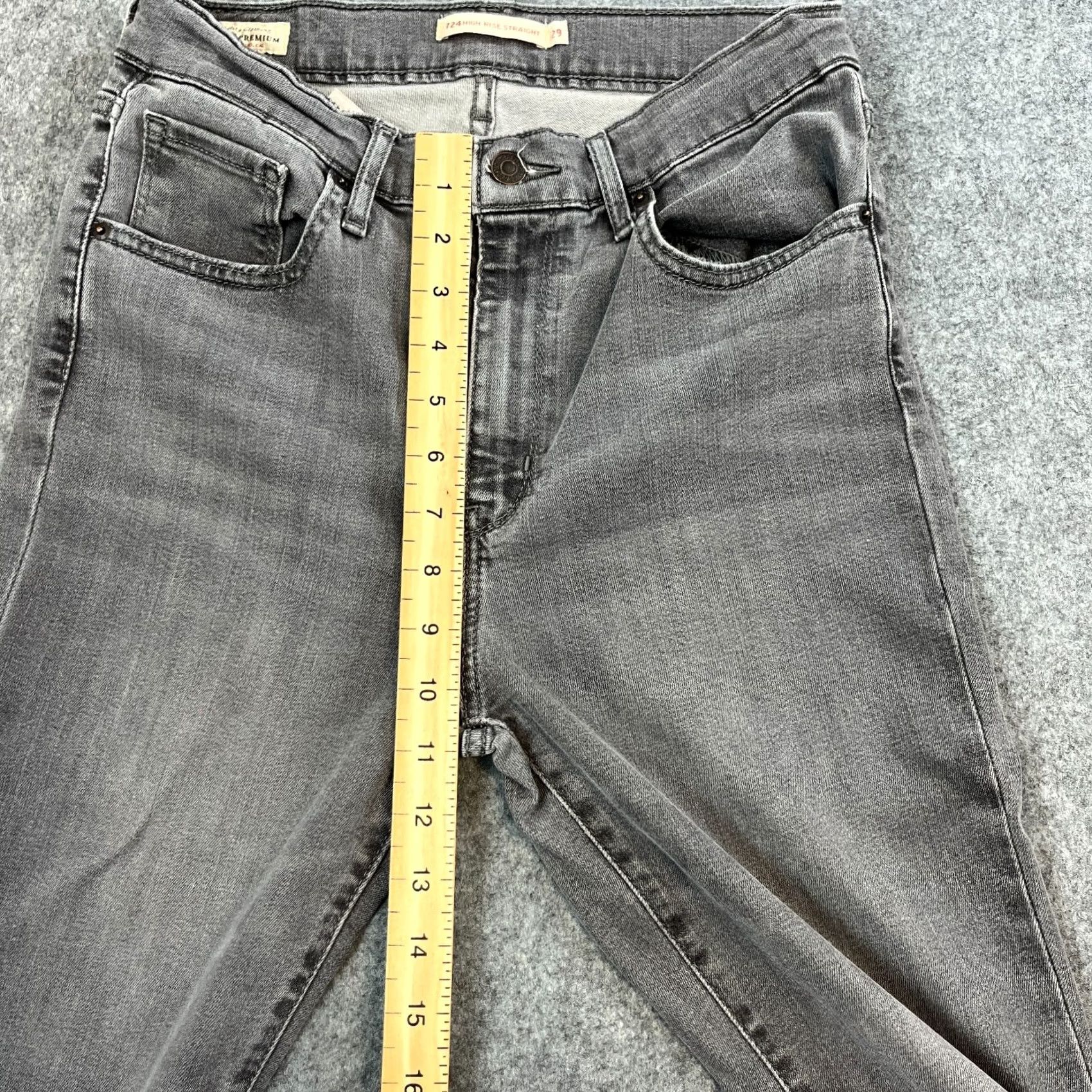 Levi's Levi's 724 Jeans High Rise Straight 29 32 UK 8 Grey Stretch Premium Denim Womens Slim 5-Pocket Modern Comfort Jeans Mens Womens Girls Size 30" / US 8 / IT 44 - 5 Thumbnail