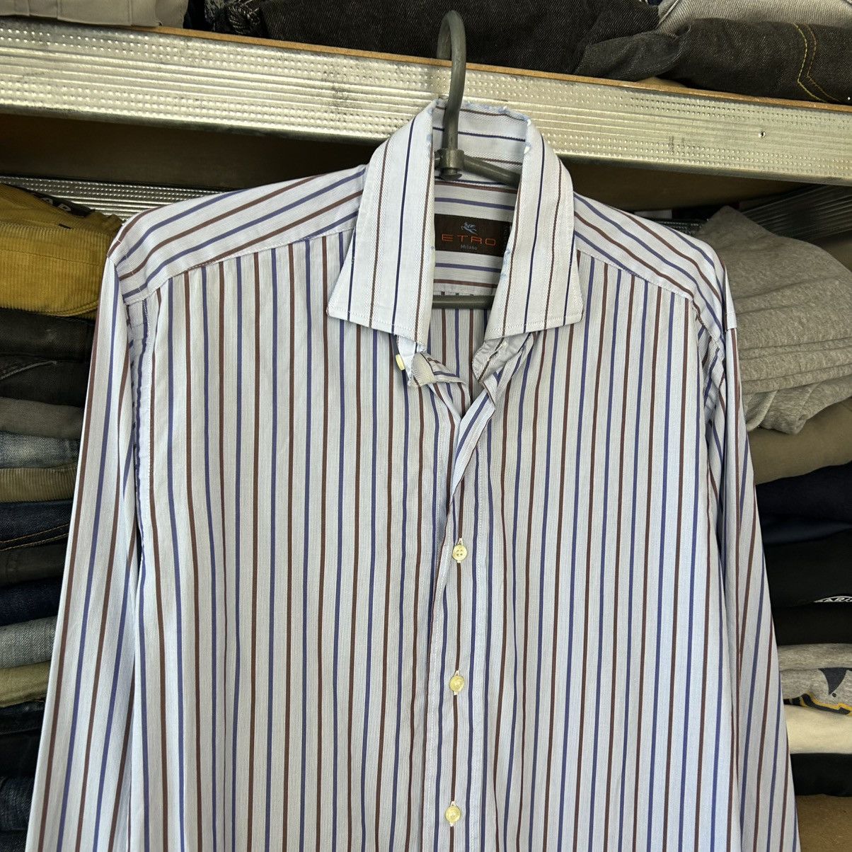 Etro Luxury Etro Milano Basic Designer Button up shirt size 39 Size US M / EU 48-50 / 2 - 2 Thumbnail
