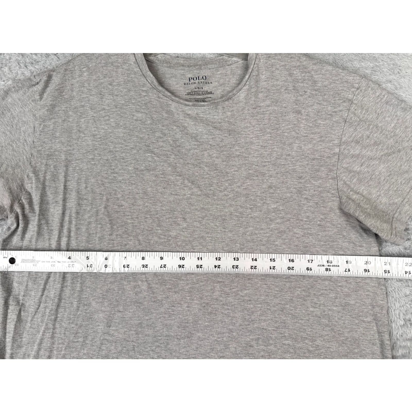 Ralph Lauren Polo Ralph Lauren Shirt Adult Large Gray Short Sleeve Crew Neck Cotton Mens Size US L / EU 52-54 / 3 - 7 Thumbnail