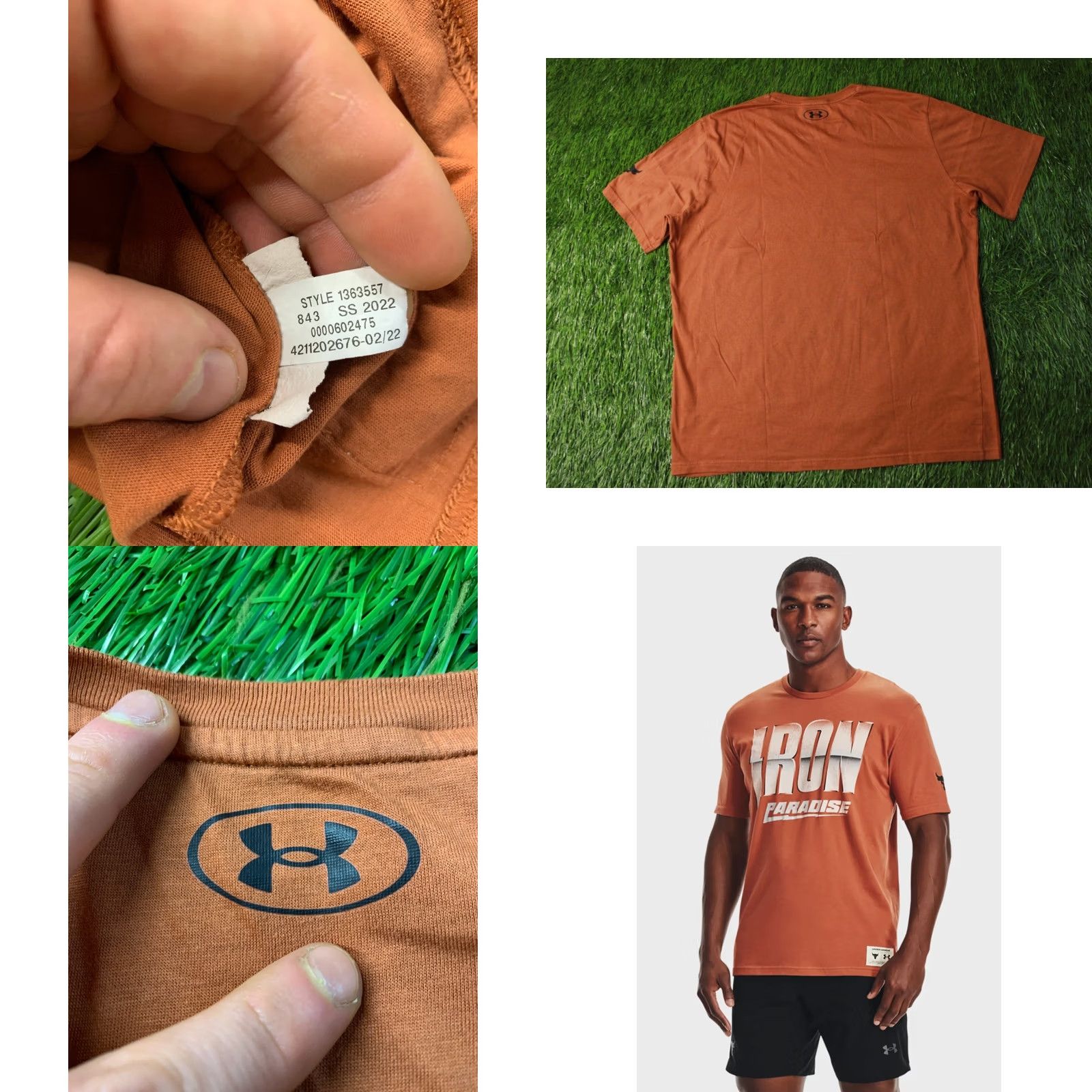 Under Armour UNDER ARMOUR x DWAYNE JOHNSON IRON PARADISE T-SHIRT MEN XL Brown Jersey Crew Neck 2022 Sports Size US XL / EU 56 / 4 - 8 Thumbnail