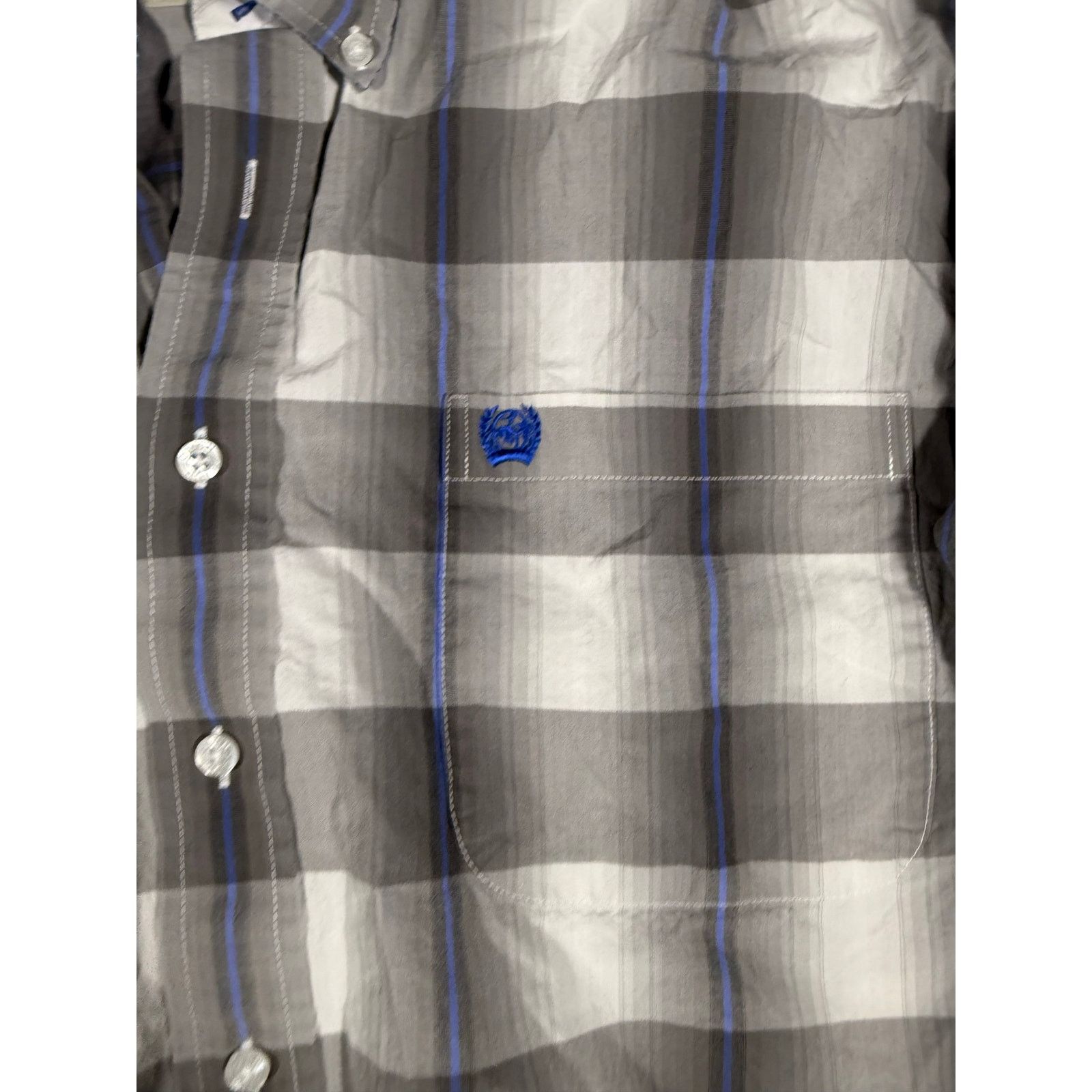 CINCH Cinch Men’s M Gray Blue Plaid Western Button Down Size US M / EU 48-50 / 2 - 2 Thumbnail