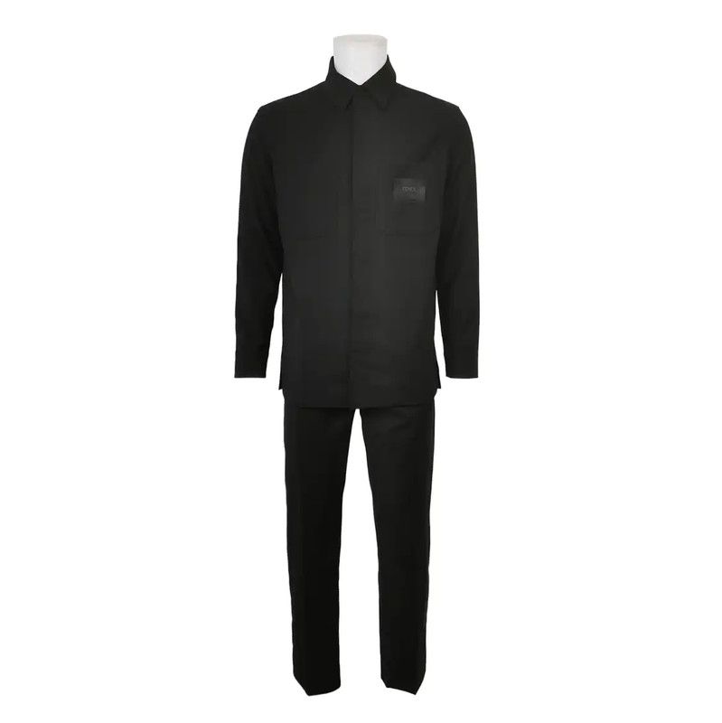 Fendi Fendi Black Polyester Logo Men's Jacket 0089 Size US M / EU 48-50 / 2 - 1 Thumbnail