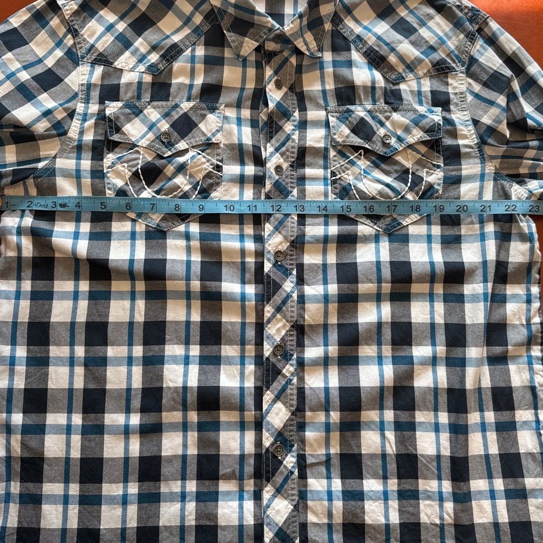 True Religion True Religion Men’s Long Sleeve Western Shirt Blue Plaid L Size US L / EU 52-54 / 3 - 4 Thumbnail