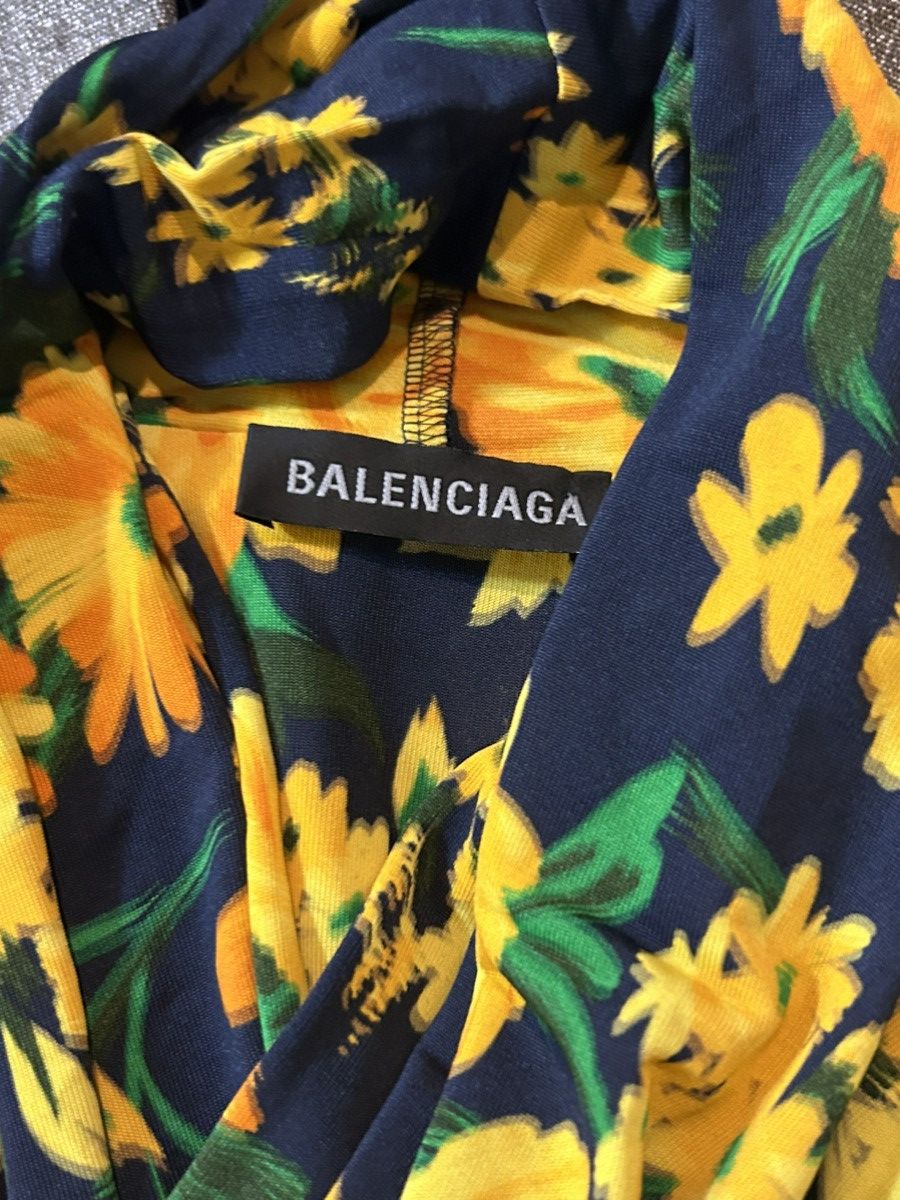 Balenciaga MSRP: $3.2k SS23 Floral Drape Pantsuit Dress Size S / US 4 / IT 40 - 9 Thumbnail