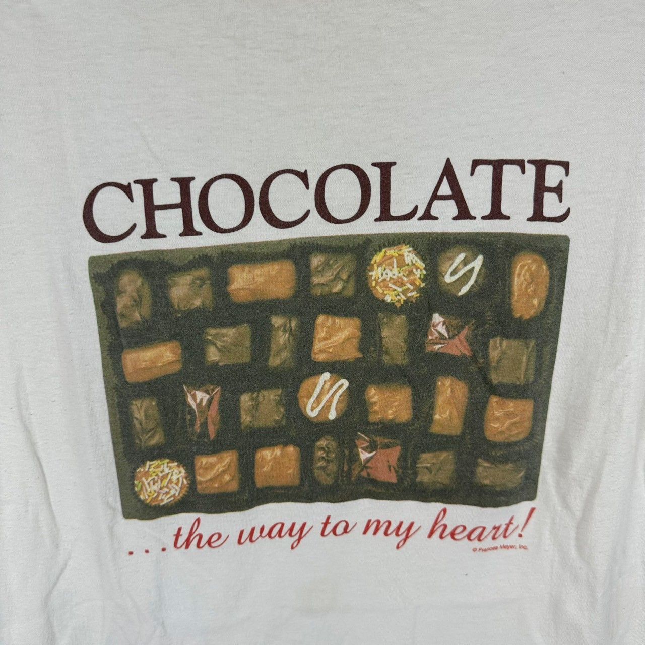 Hanes × Vintage 90s Chocolate The Way to My Heart! Frances Meyer Artwork Tee Size US L / EU 52-54 / 3 - 6 Thumbnail