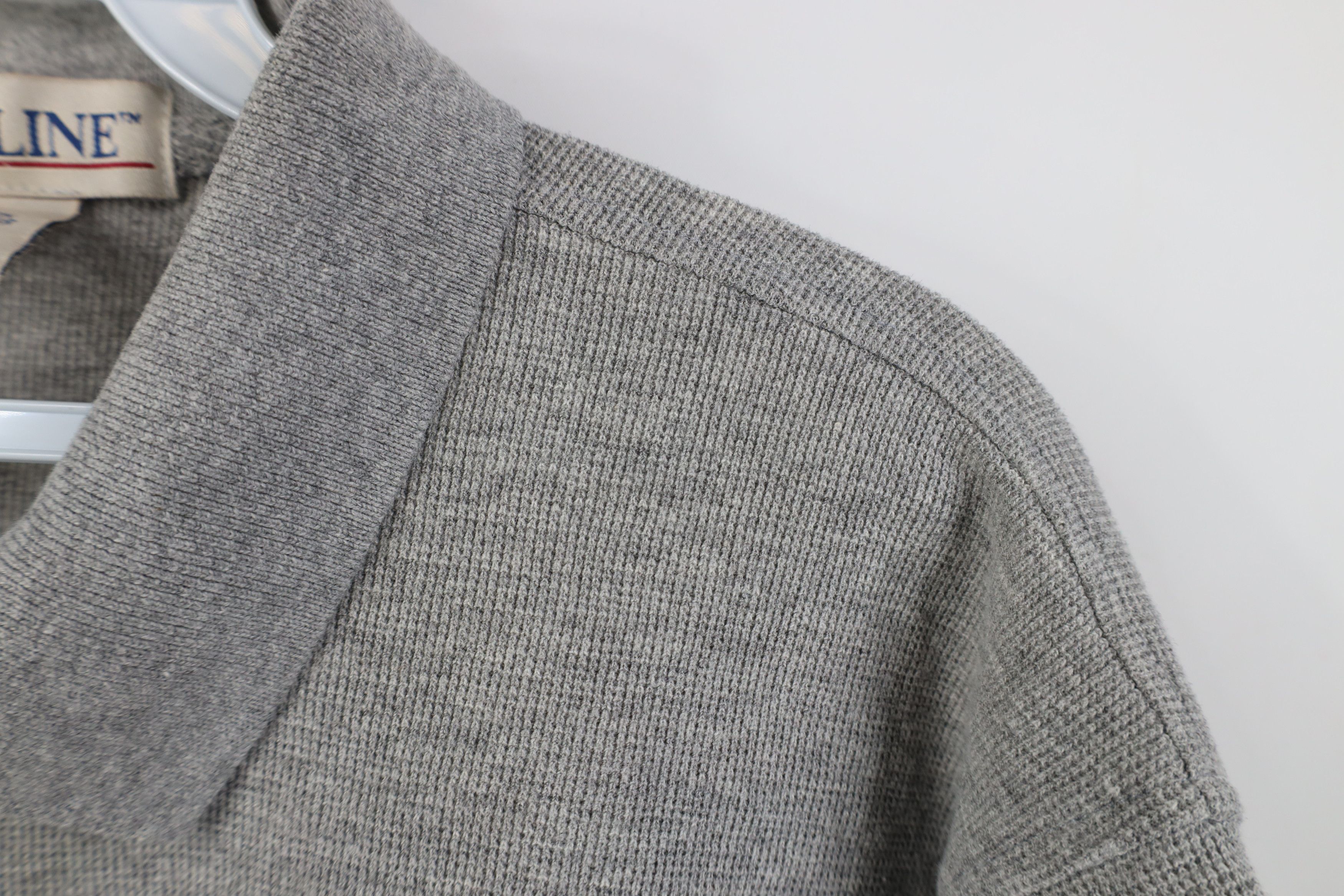Vintage Vintage 90s Streetwear Waffle Knit Golf Polo Shirt Gray Size US L / EU 52-54 / 3 - 5 Thumbnail