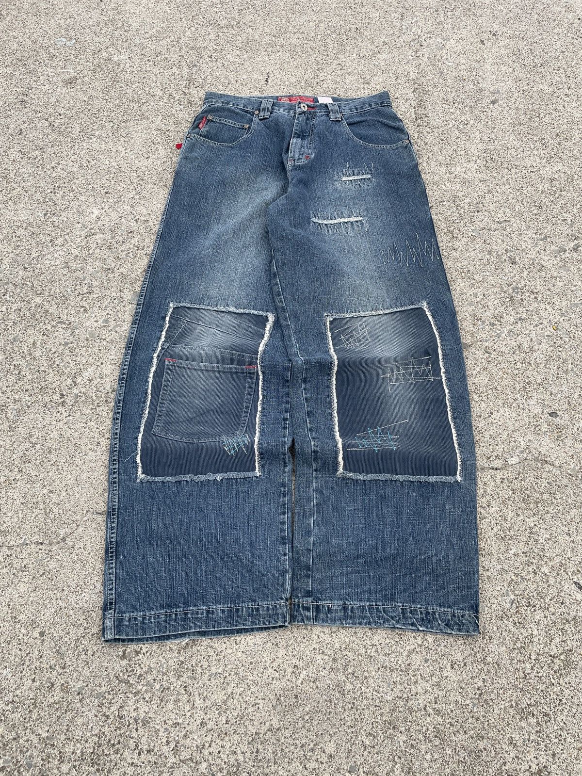 Ecko Unltd. Baggy Y2K Ozoc Patchwork jeans Size US 32 / EU 48 - 1 Thumbnail