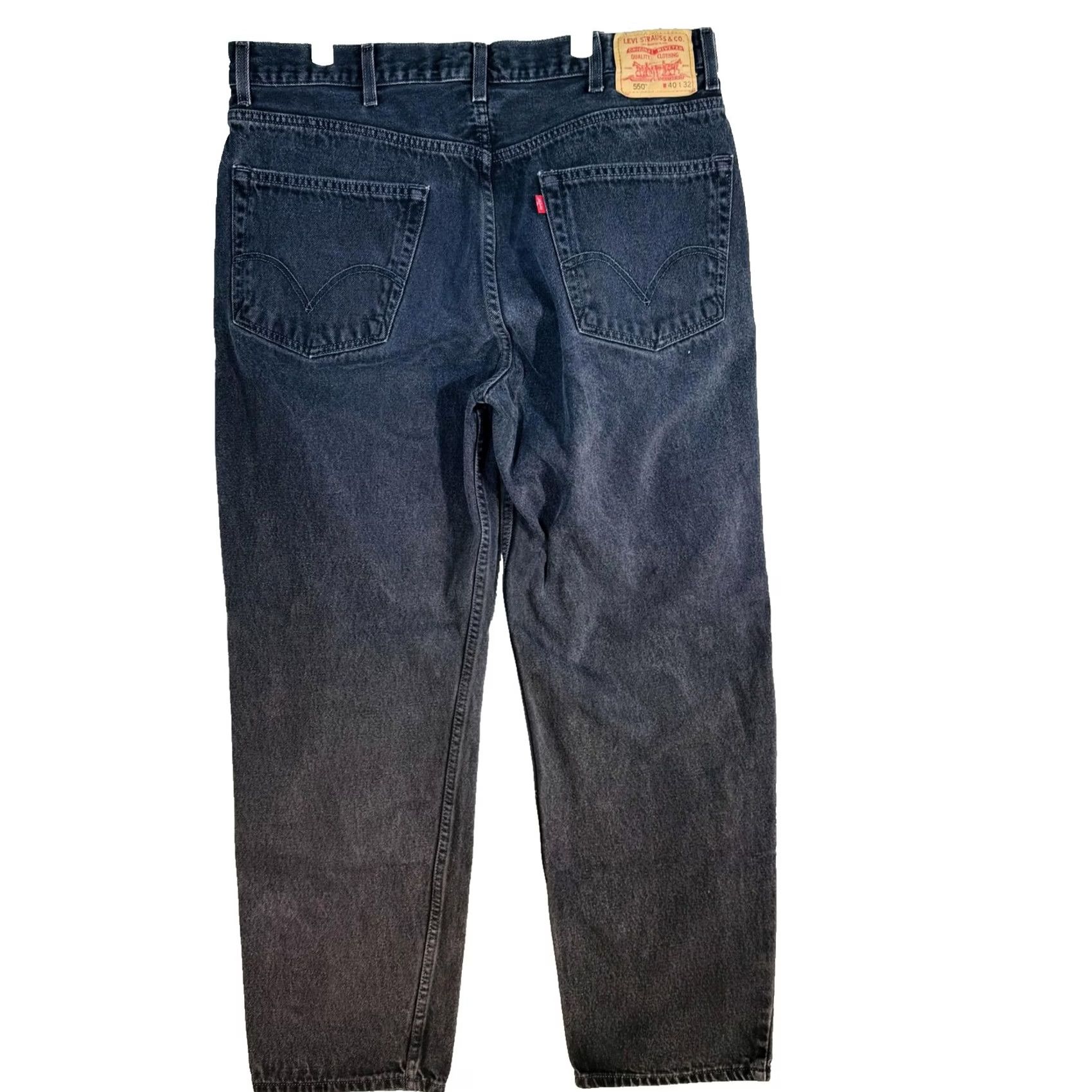 Levi's Levi's 550 Jeans Mens 40x32 Black Charcoal Wash Relaxed Denim Zip Fly Tapered 5-Pocket Logo Size US 40 / EU 56 - 6 Thumbnail
