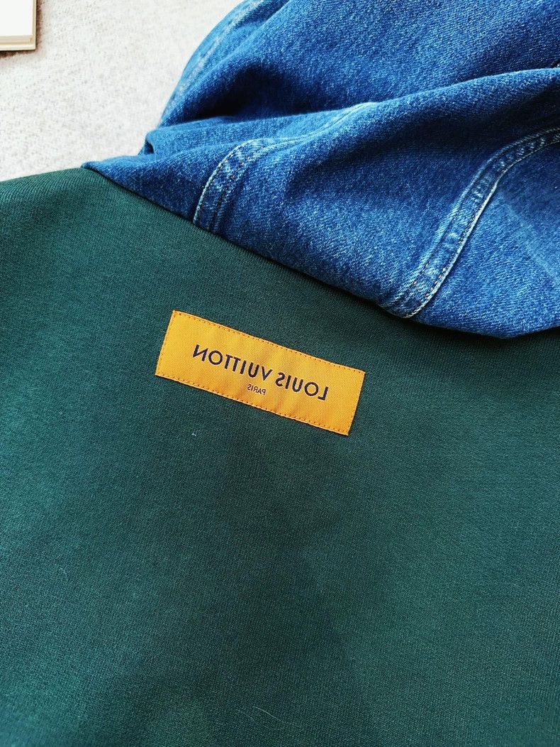 Louis Vuitton LOUIS VUITTON Green patchwork denim monogrammed logo hooded Size US M / EU 48-50 / 2 - 5 Thumbnail