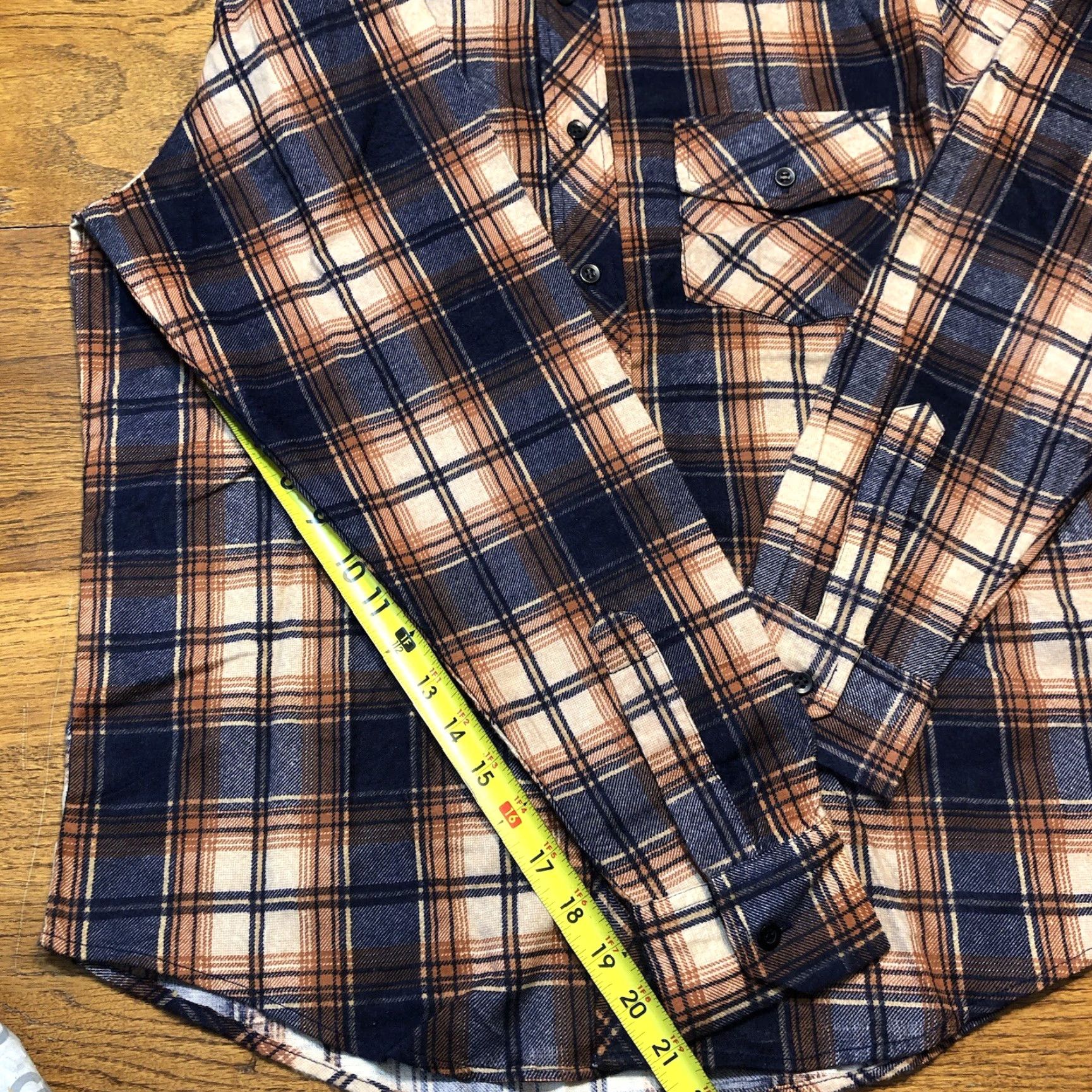 Vintage VINTAGE Sandherst Flannel Shirt Men Large Blue Brown Plaid Button Pocket Western Shirt Size US L / EU 52-54 / 3 - 8 Thumbnail