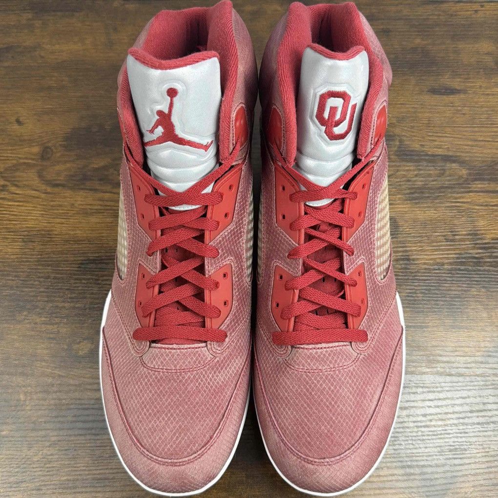 Jordan Brand Air Jordan 5 Force Savage Mid Oklahoma Sooners PE Size 16 OG Size US 15 / EU 48 - 5 Thumbnail